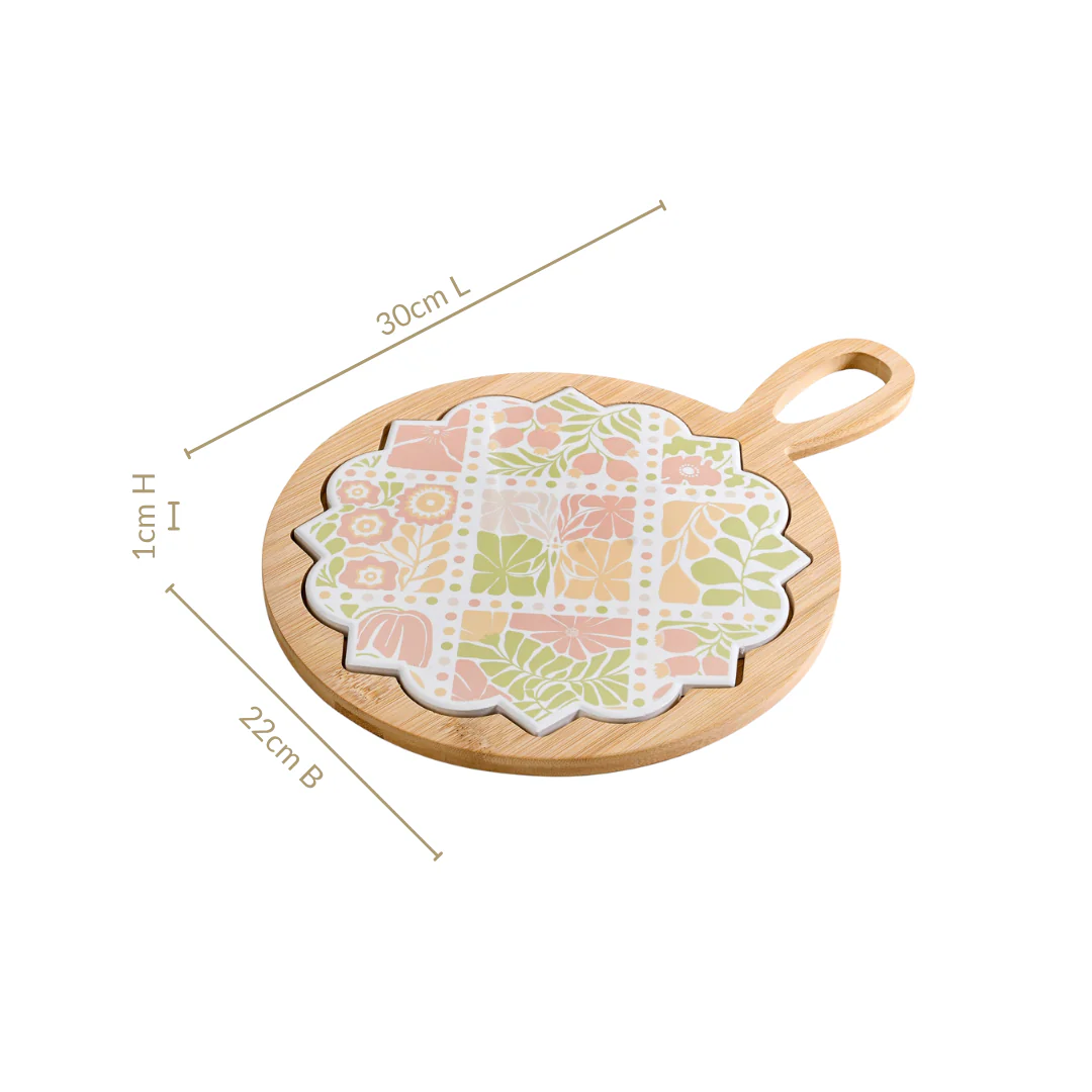 Perfectly Pastel Round Ceramic Platter 22cm - Image 4