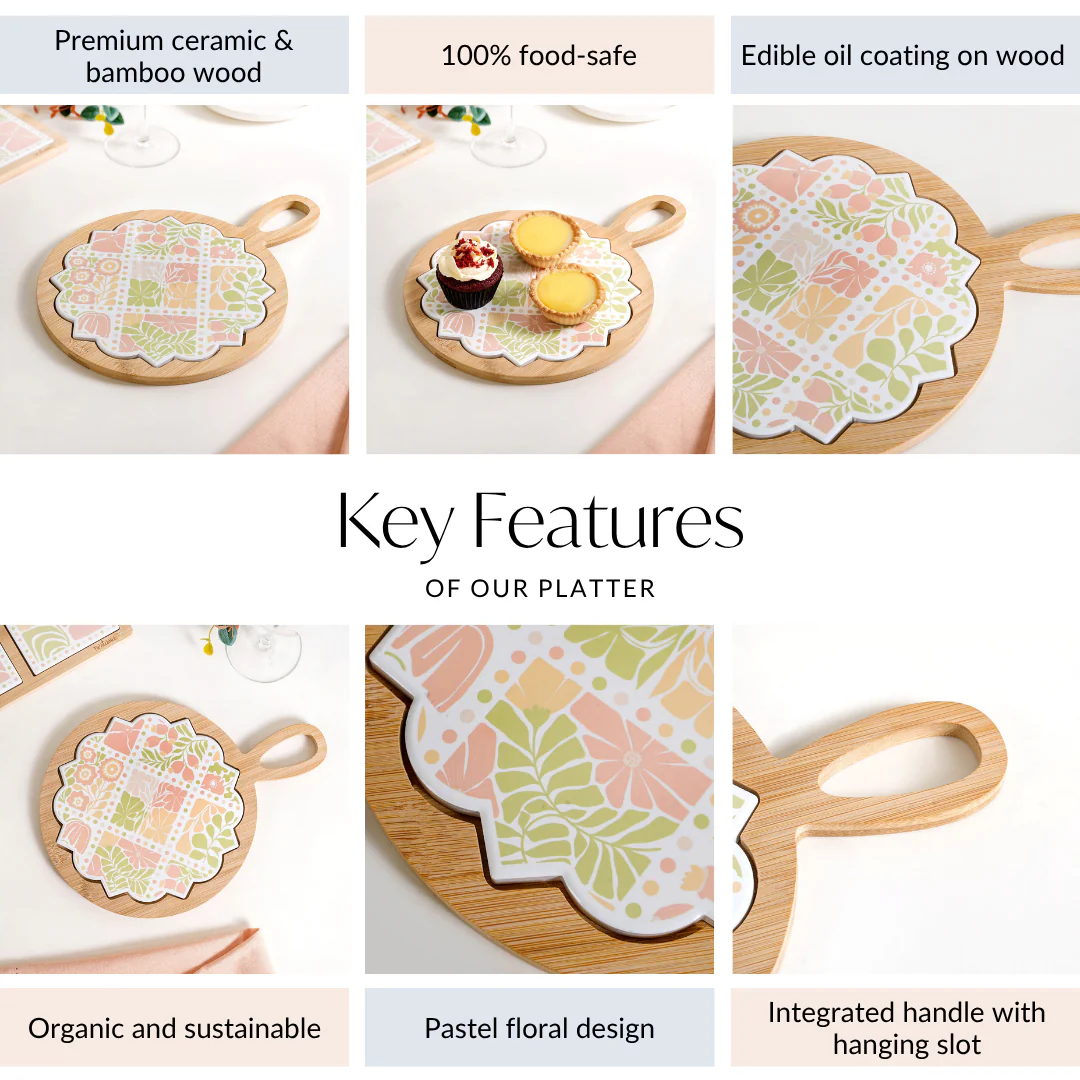 Perfectly Pastel Round Ceramic Platter 22cm - Image 5