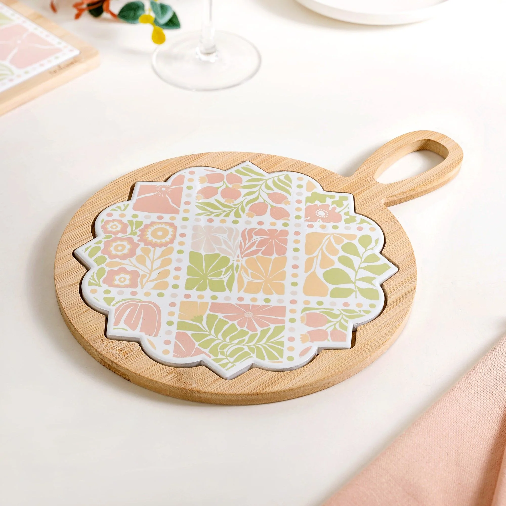 Perfectly Pastel Round Ceramic Platter 22cm - Image 9