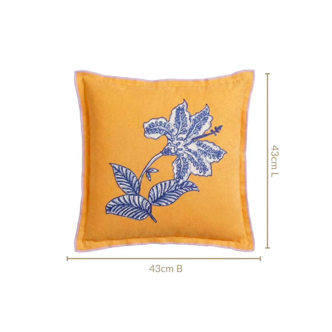 Bloom Era Petal Sketch Cotton Cushion Cover 43x43cm - Image 3