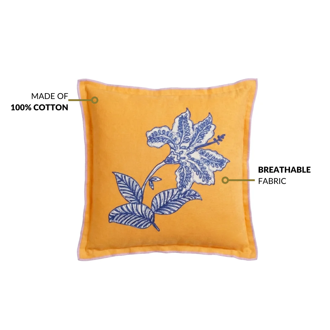 Bloom Era Petal Sketch Cotton Cushion Cover 43x43cm - Image 4