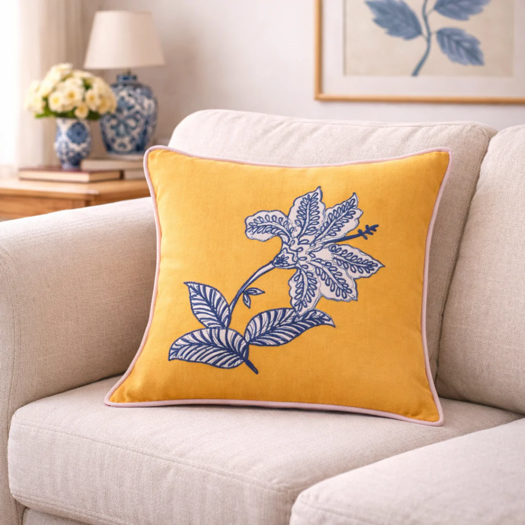 Bloom Era Petal Sketch Cotton Cushion Cover 43x43cm - Image 7