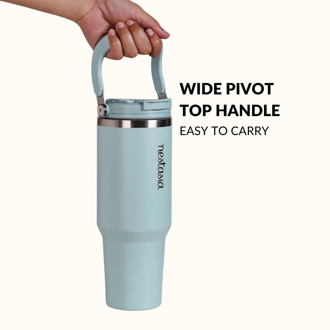 PickSip 40 Insulated Tumbler Bottle With Top Handle Arctic Blue 1200ml - Image 3