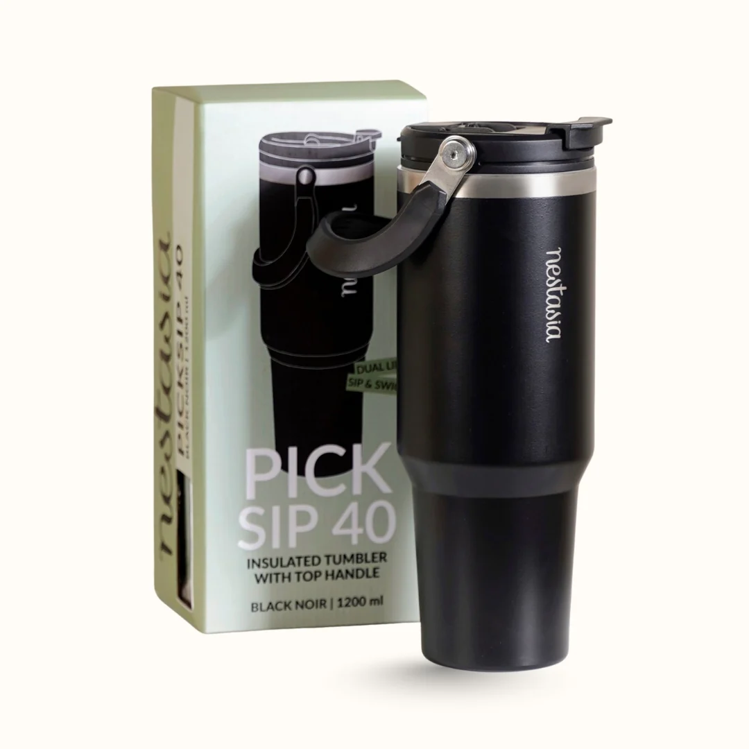 PickSip 40 Insulated Tumbler Bottle With Top Handle Black Noir 1200ml - Image 10