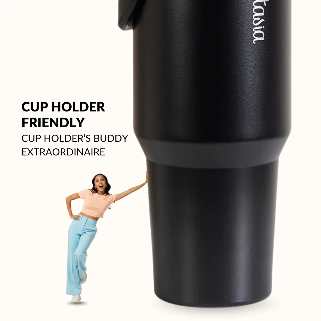 PickSip 40 Insulated Tumbler Bottle With Top Handle Black Noir 1200ml - Image 5