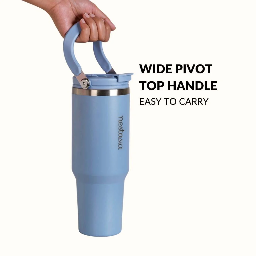 PickSip 40 Insulated Tumbler With Top Handle Blue Frost 1200ml - Image 3