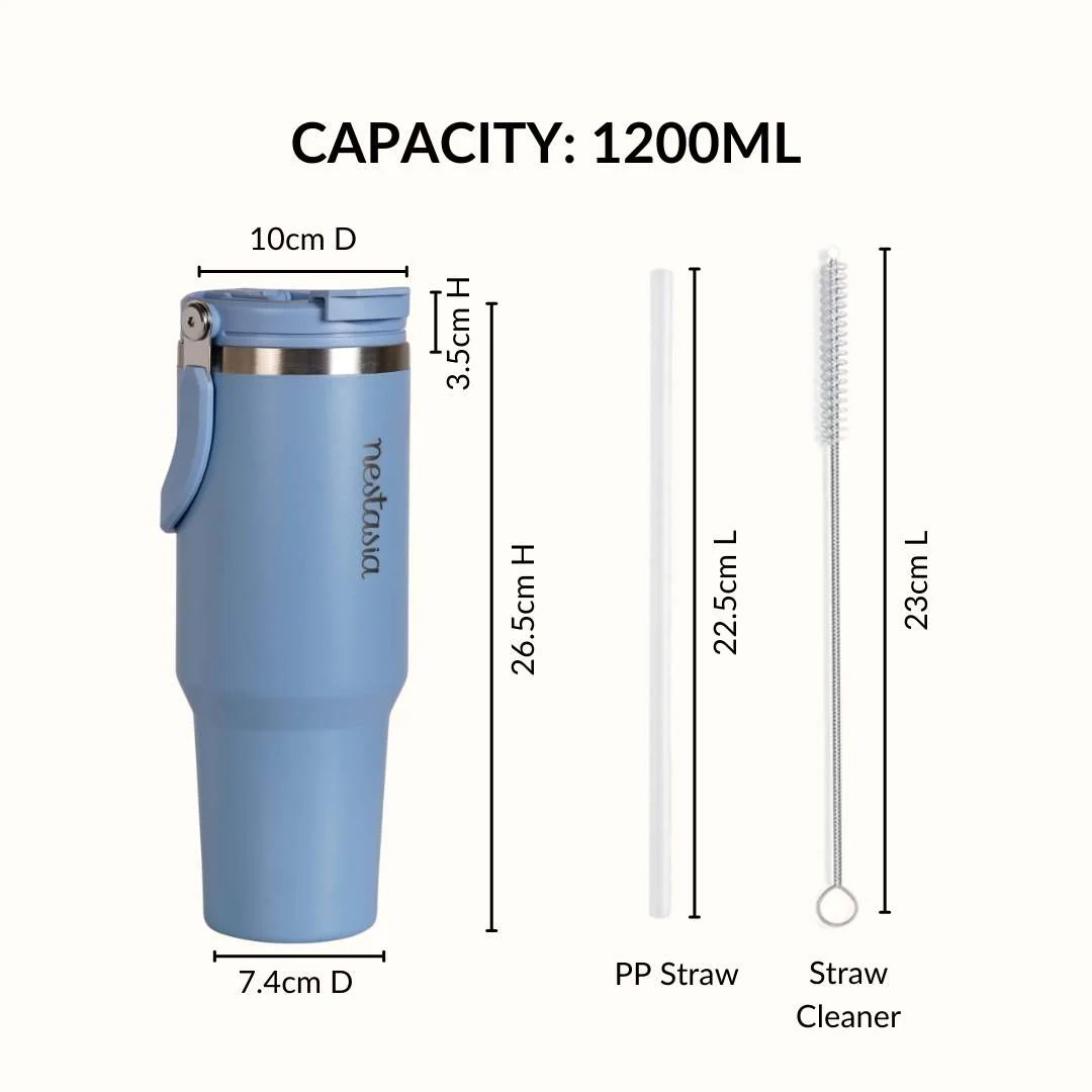 PickSip 40 Insulated Tumbler With Top Handle Blue Frost 1200ml - Image 4
