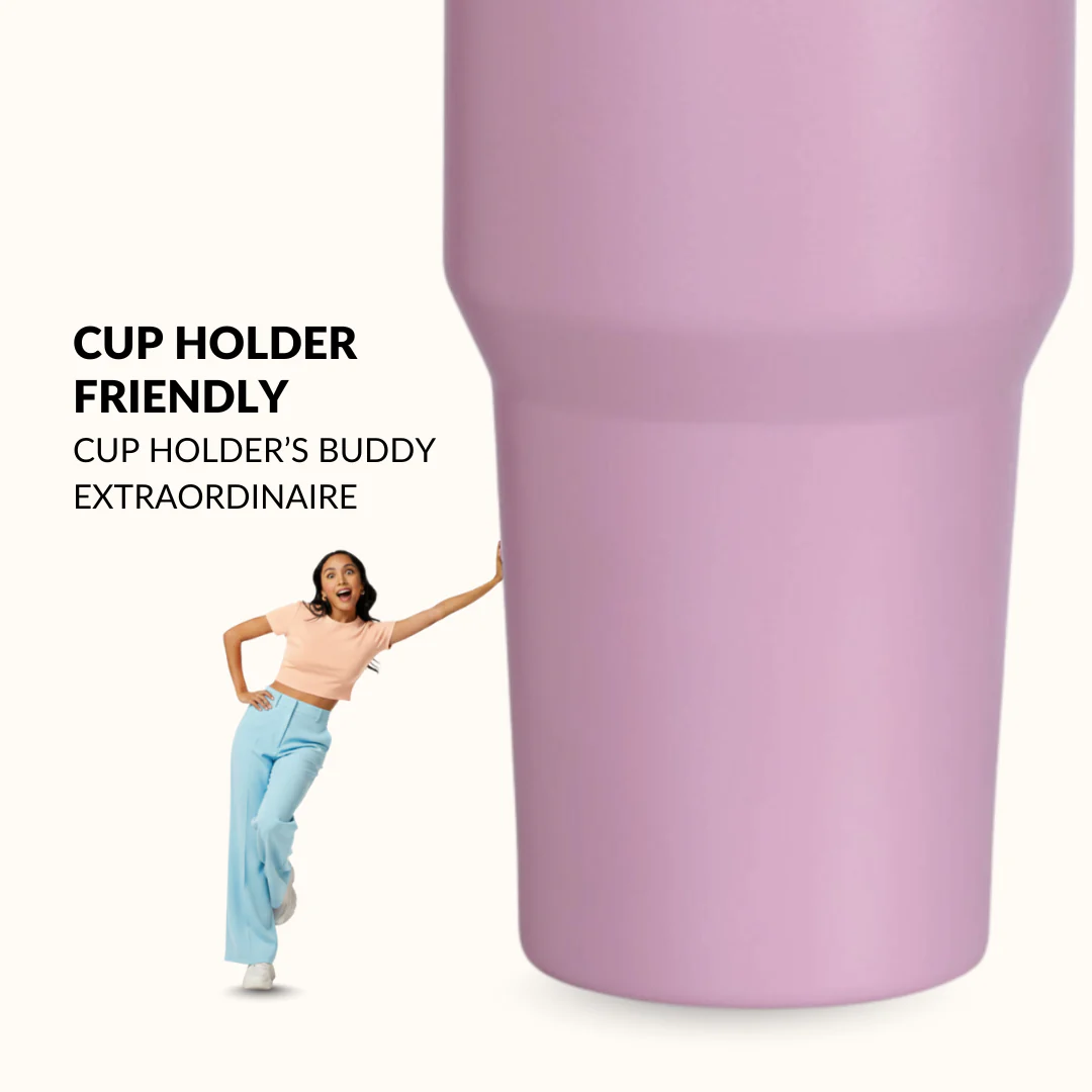 PickSip 40 Insulated Tumbler Bottle With Top Handle Blush Rose Pink 1200ml - Image 5