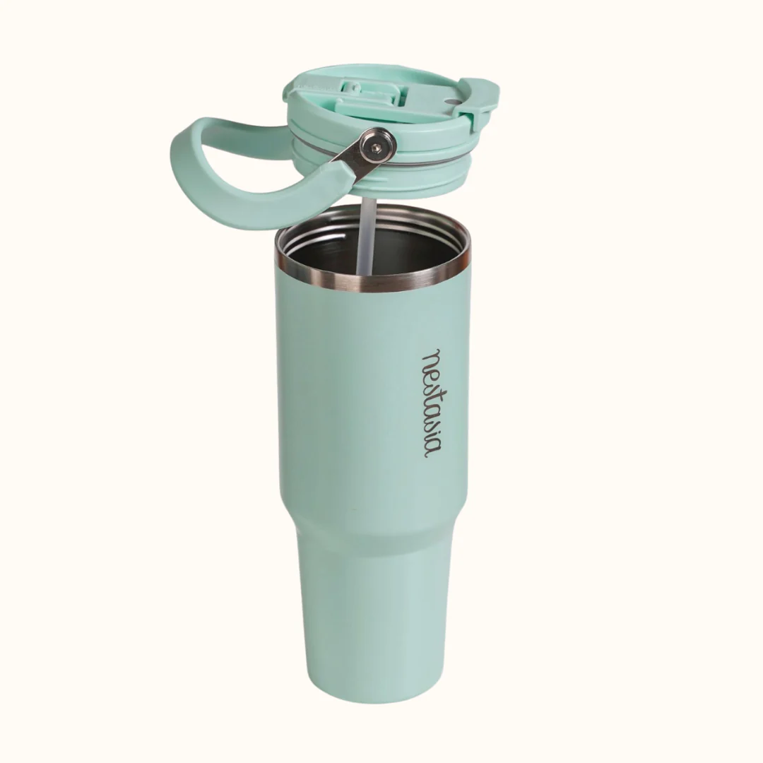 PickSip 40 Insulated Tumbler Bottle With Top Handle Coastal Malibu Blue 1200ml - Image 9