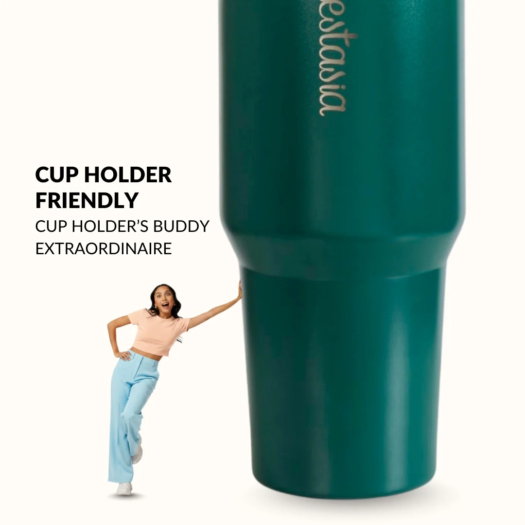 PickSip 40 Insulated Tumbler Bottle With Top Handle Emerald Isle 1200ml - Image 5