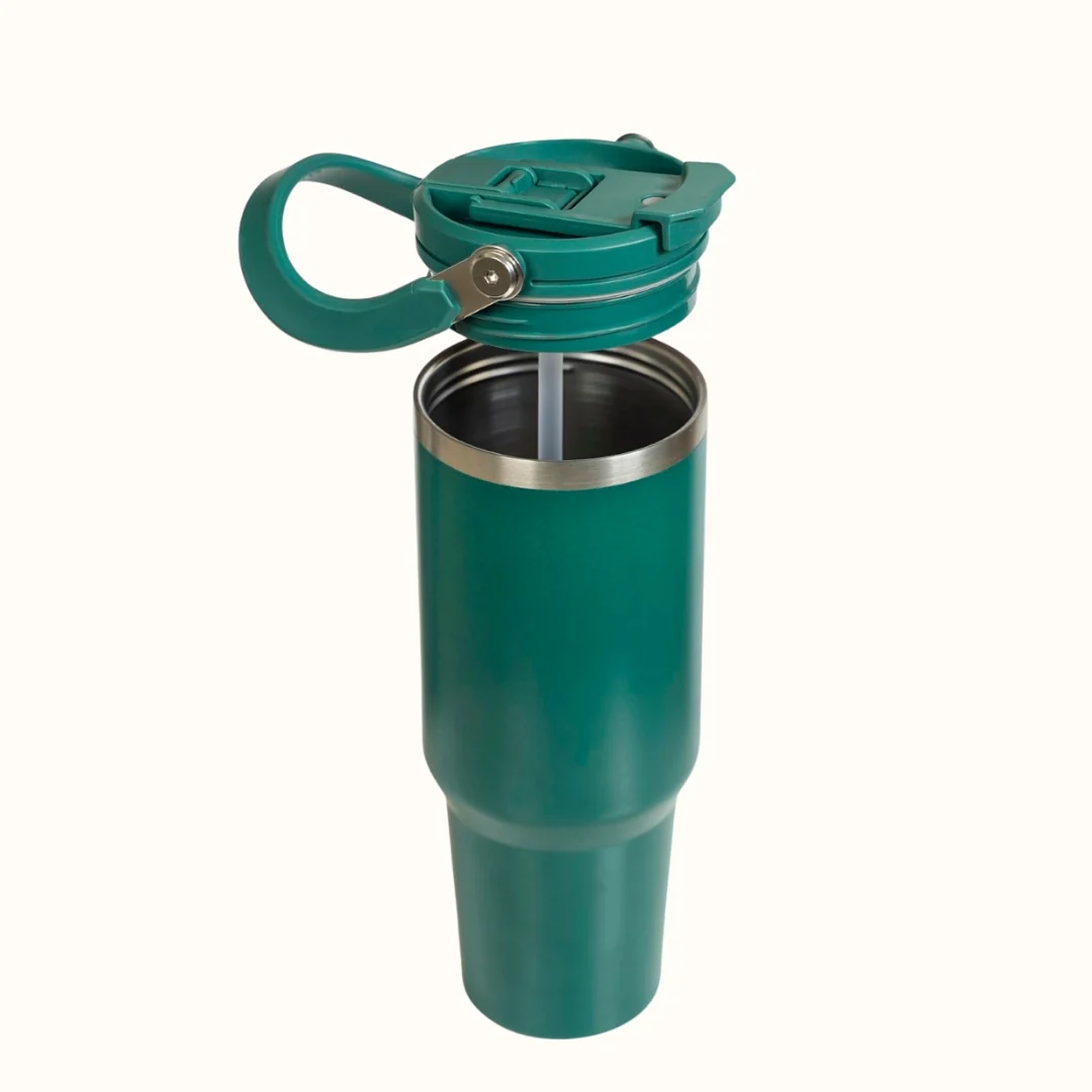 PickSip 40 Insulated Tumbler Bottle With Top Handle Emerald Isle 1200ml - Image 9