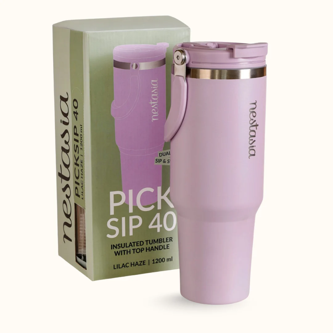 PickSip 40 Insulated Tumbler Bottle With Top Handle Lilac Haze 1200ml - Image 10