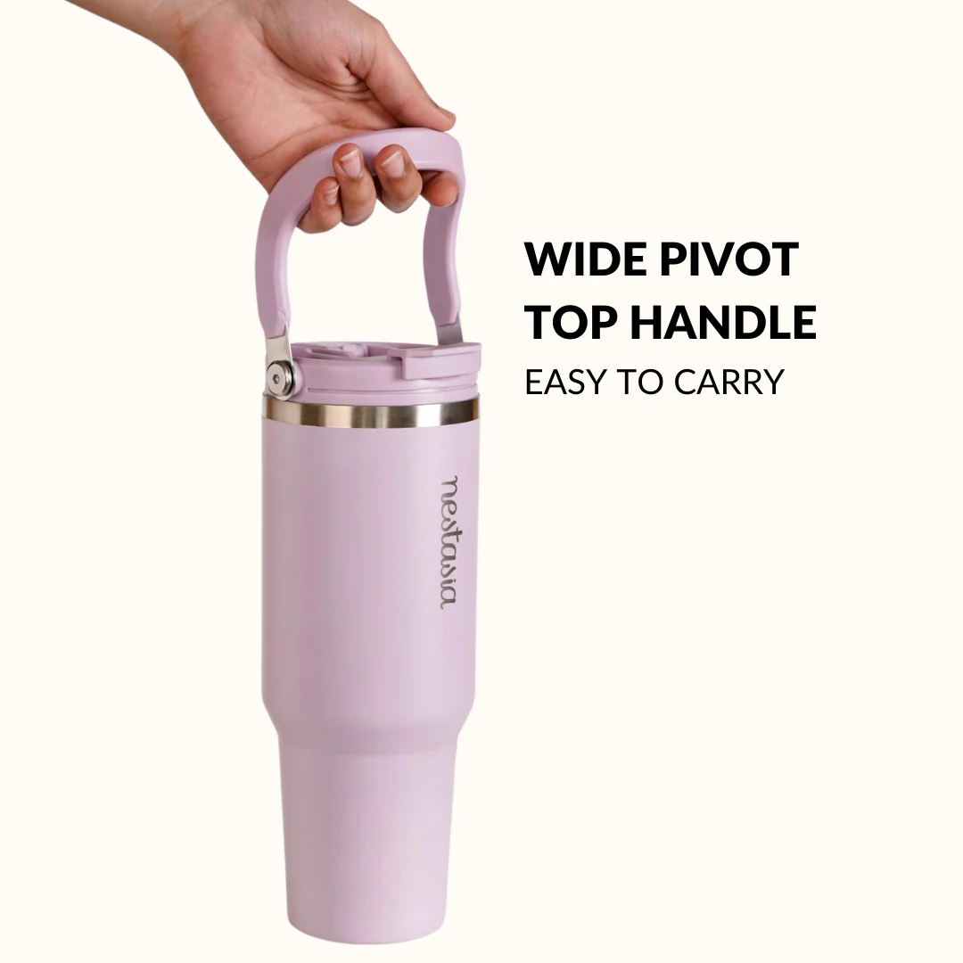 PickSip 40 Insulated Tumbler Bottle With Top Handle Lilac Haze 1200ml - Image 3