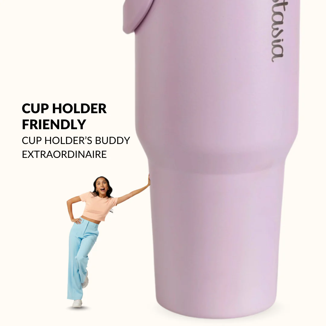 PickSip 40 Insulated Tumbler Bottle With Top Handle Lilac Haze 1200ml - Image 5
