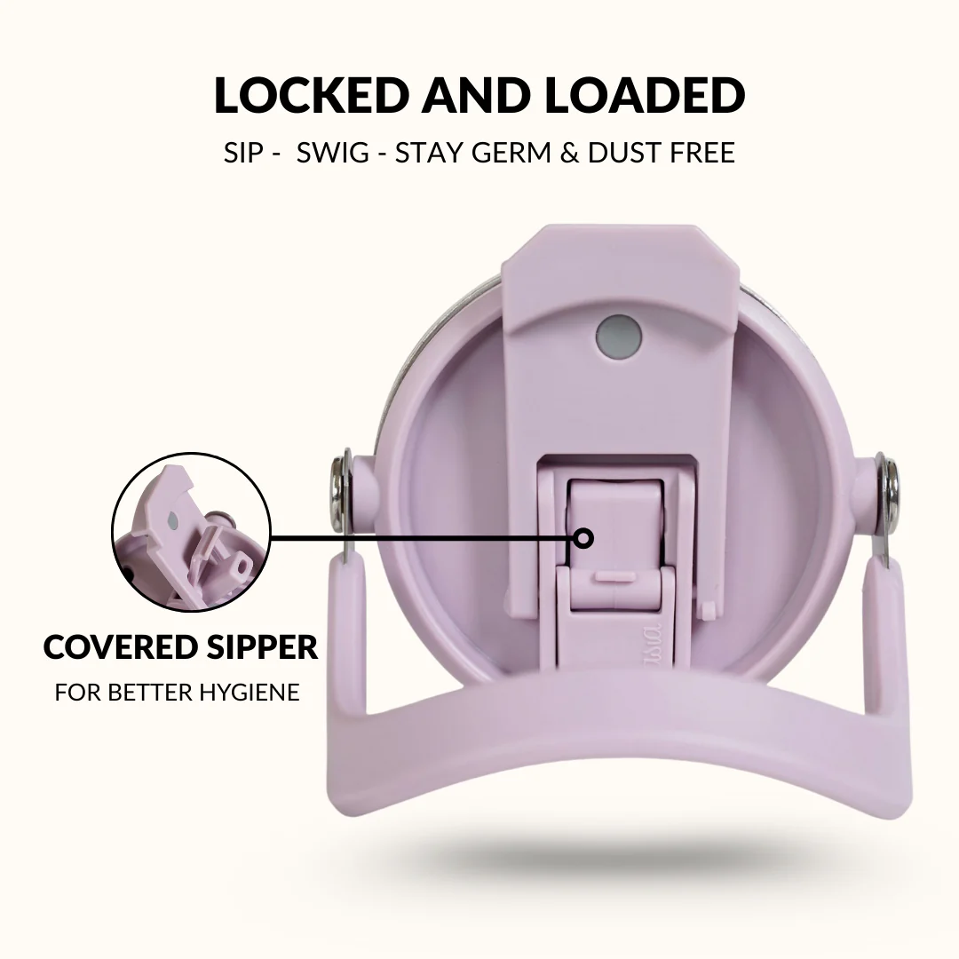 PickSip 40 Insulated Tumbler Bottle With Top Handle Lilac Haze 1200ml - Image 8