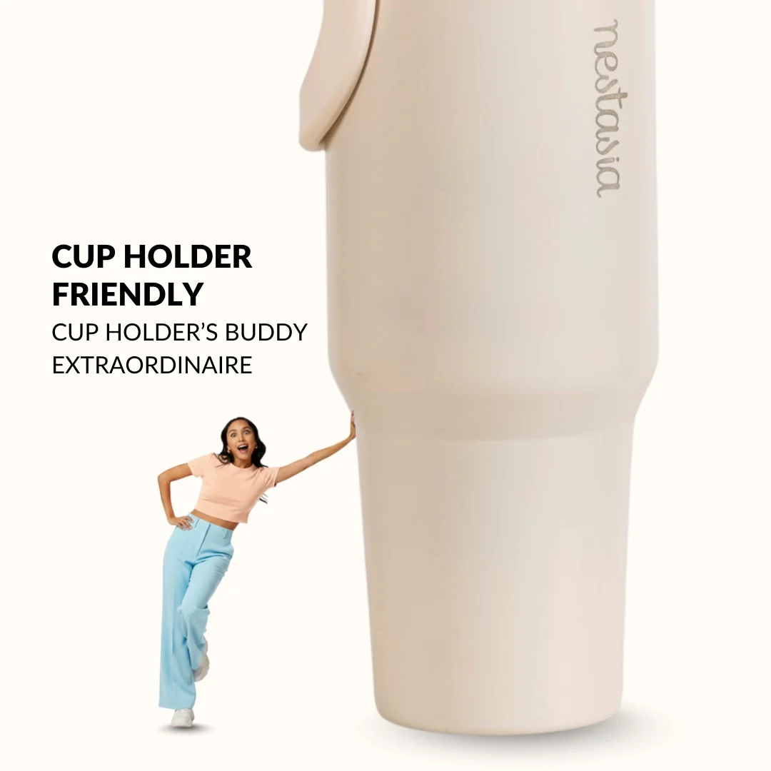 PickSip 40 Insulated Tumbler Bottle With Top Handle Pearl White 1200ml - Image 5