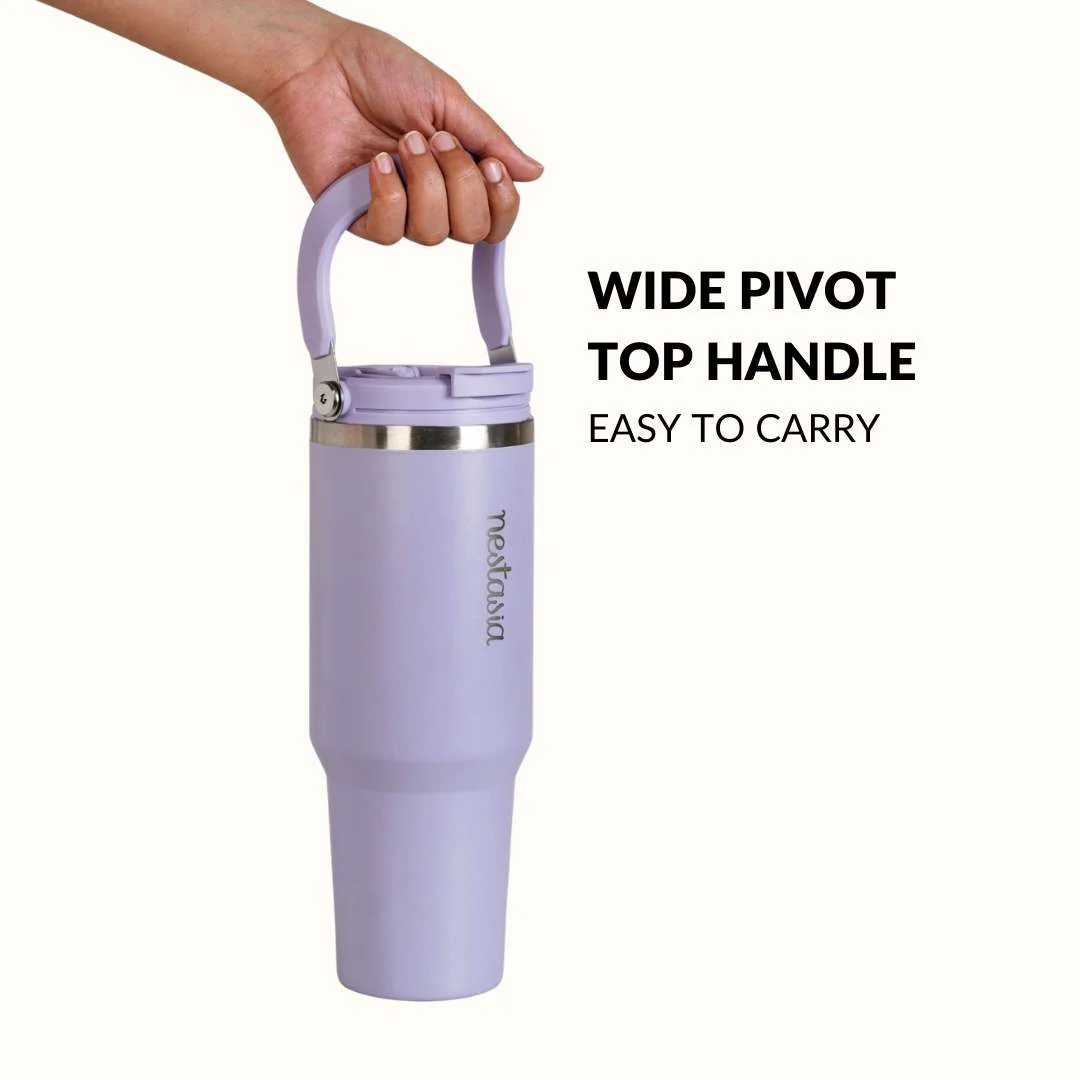 PickSip 40 Insulated Tumbler With Top Handle Periwinkle 1200ml - Image 3