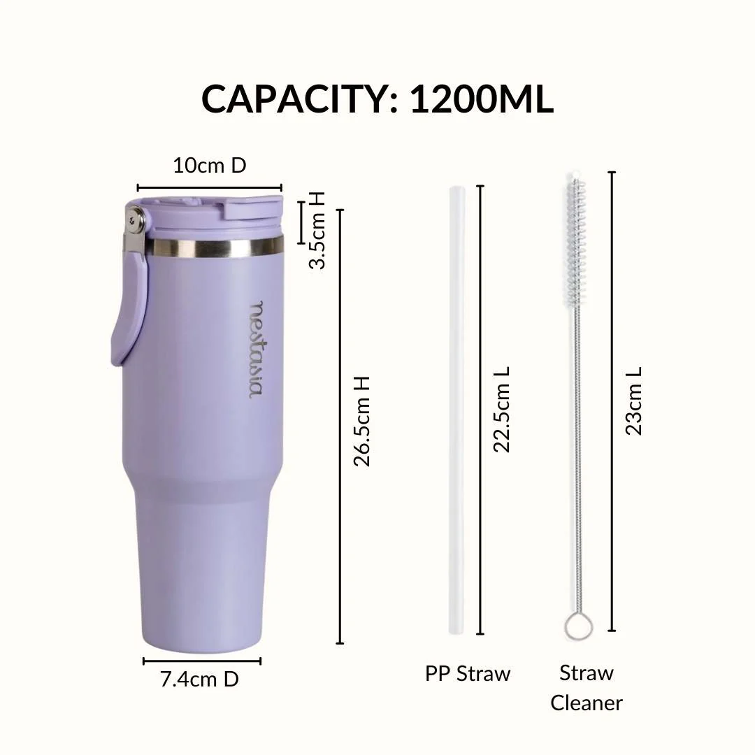 PickSip 40 Insulated Tumbler With Top Handle Periwinkle 1200ml - Image 4