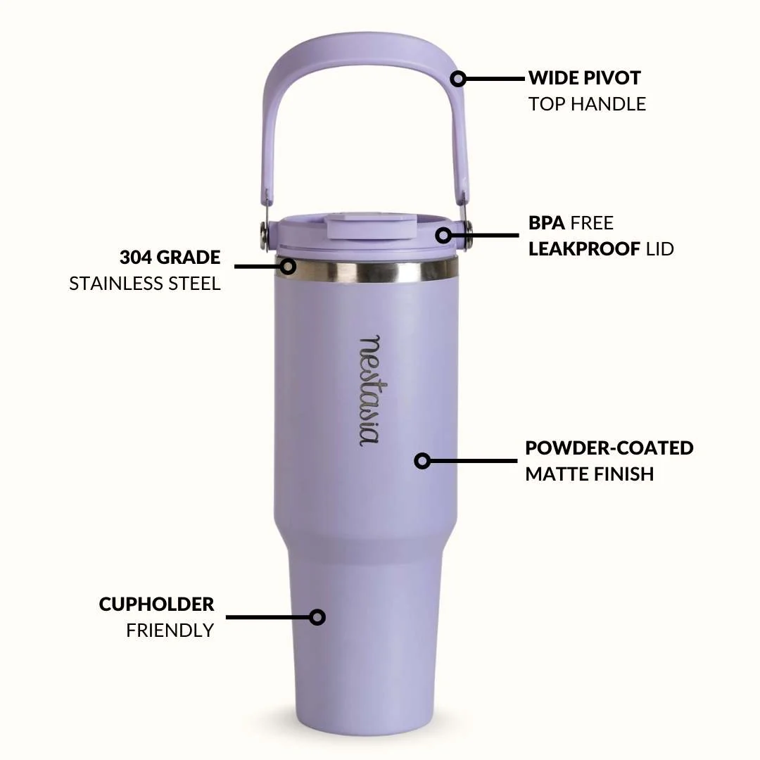PickSip 40 Insulated Tumbler With Top Handle Periwinkle 1200ml - Image 7