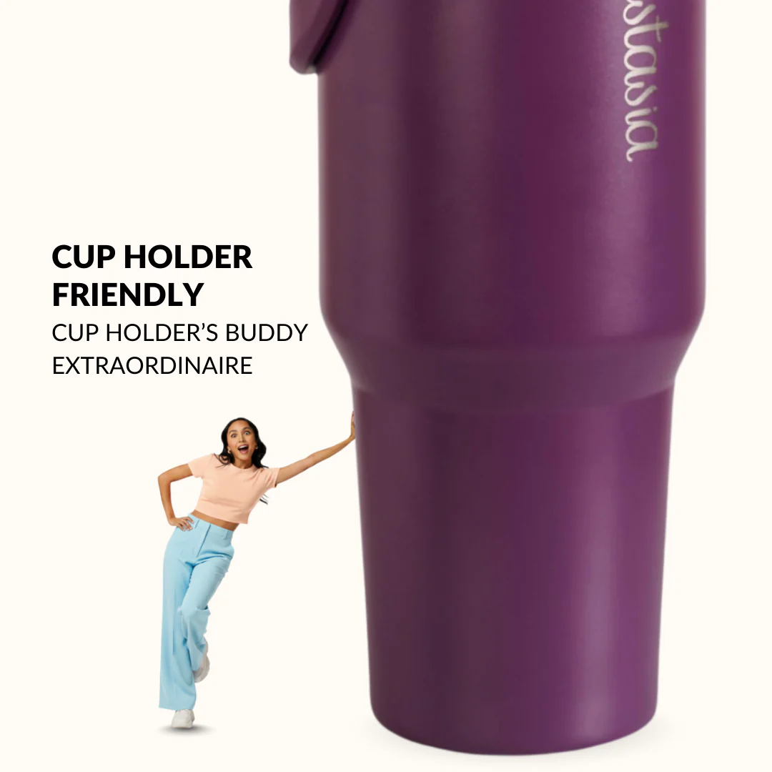 PickSip 40 Insulated Tumbler Bottle With Top Handle Plum Party Mauve 1200ml - Image 5