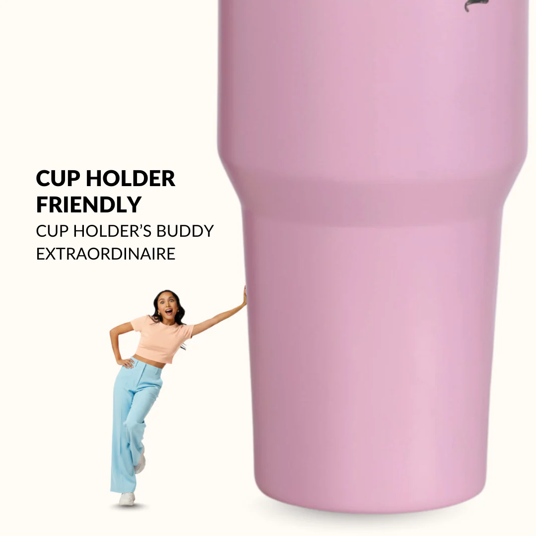 PickSip 40 Insulated Tumbler Bottle With Top Handle Quartz Cloud Pink 1200ml - Image 5