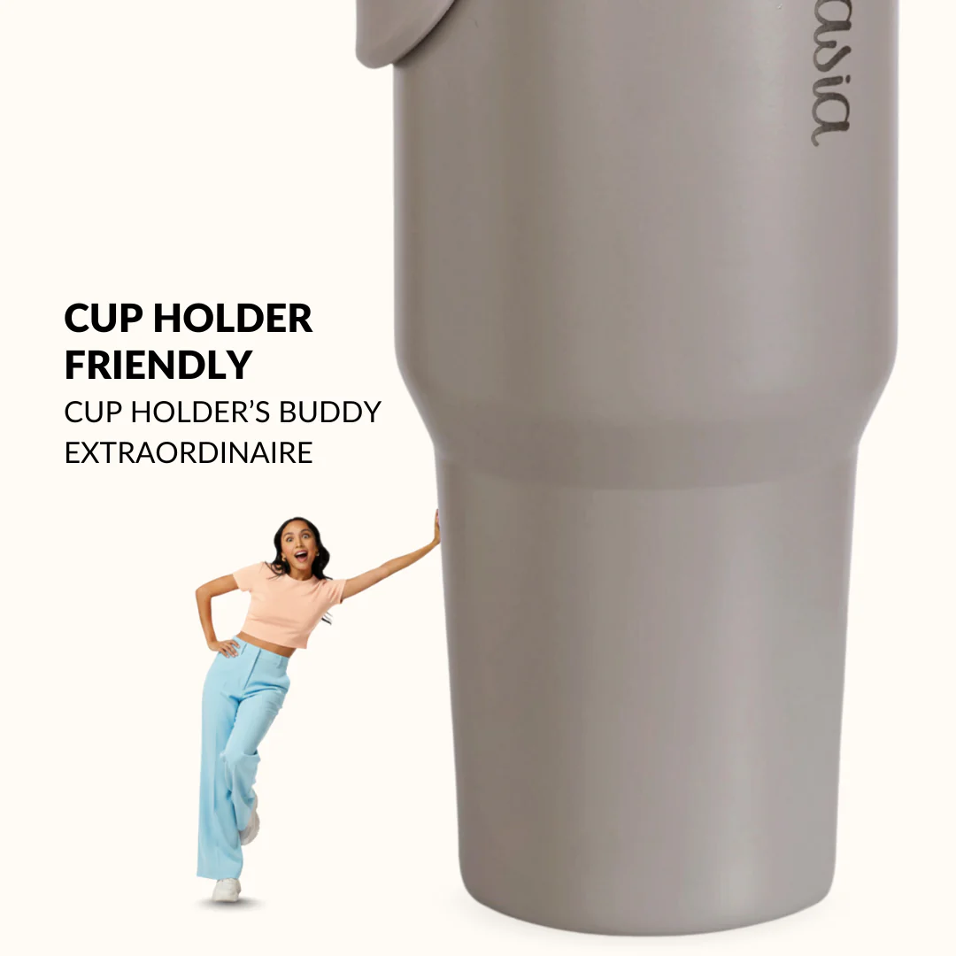 PickSip 40 Insulated Tumbler Bottle With Top Handle Urban Greige 1200ml - Image 5