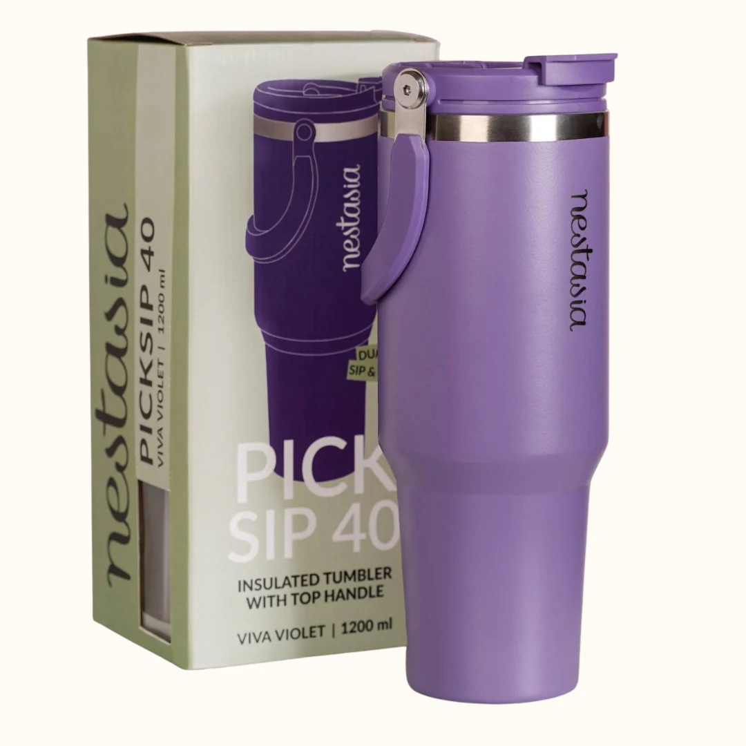 PickSip 40 Insulated Tumbler Bottle With Top Handle Viva Violet 1200ml - Image 10