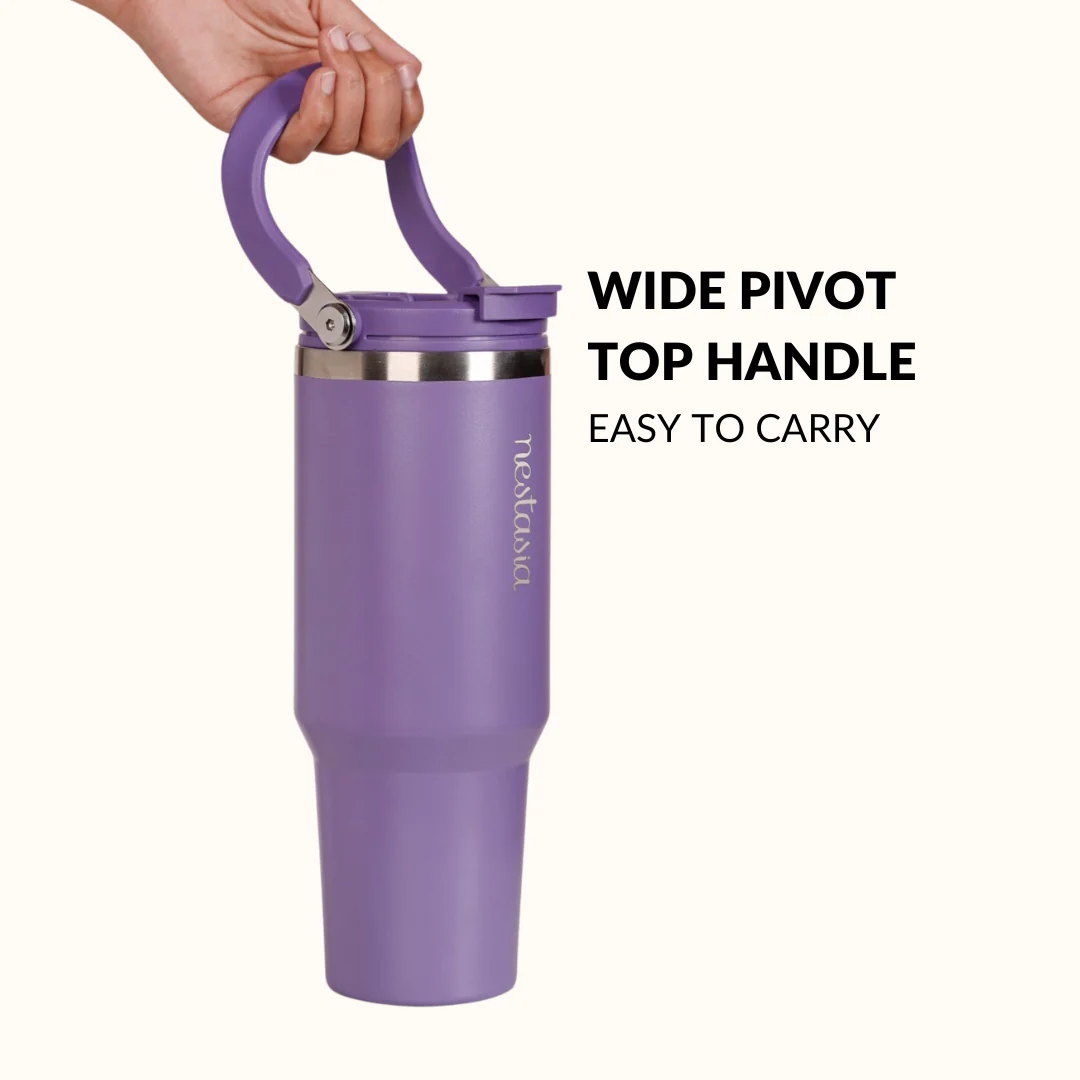 PickSip 40 Insulated Tumbler Bottle With Top Handle Viva Violet 1200ml - Image 3