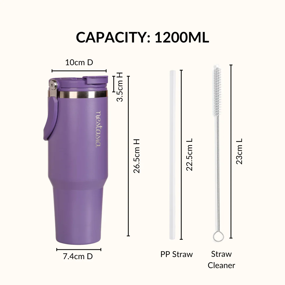 PickSip 40 Insulated Tumbler Bottle With Top Handle Viva Violet 1200ml - Image 4