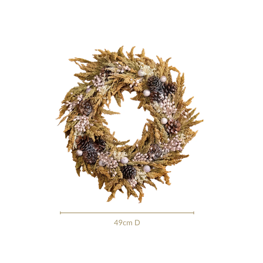 Pine Cone Natural Dried Flowers Wreath For Holidays - Image 3