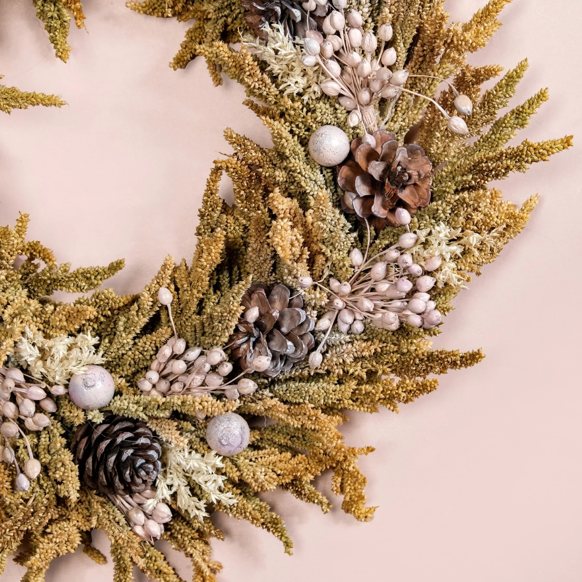 Pine Cone Natural Dried Flowers Wreath For Holidays - Image 5