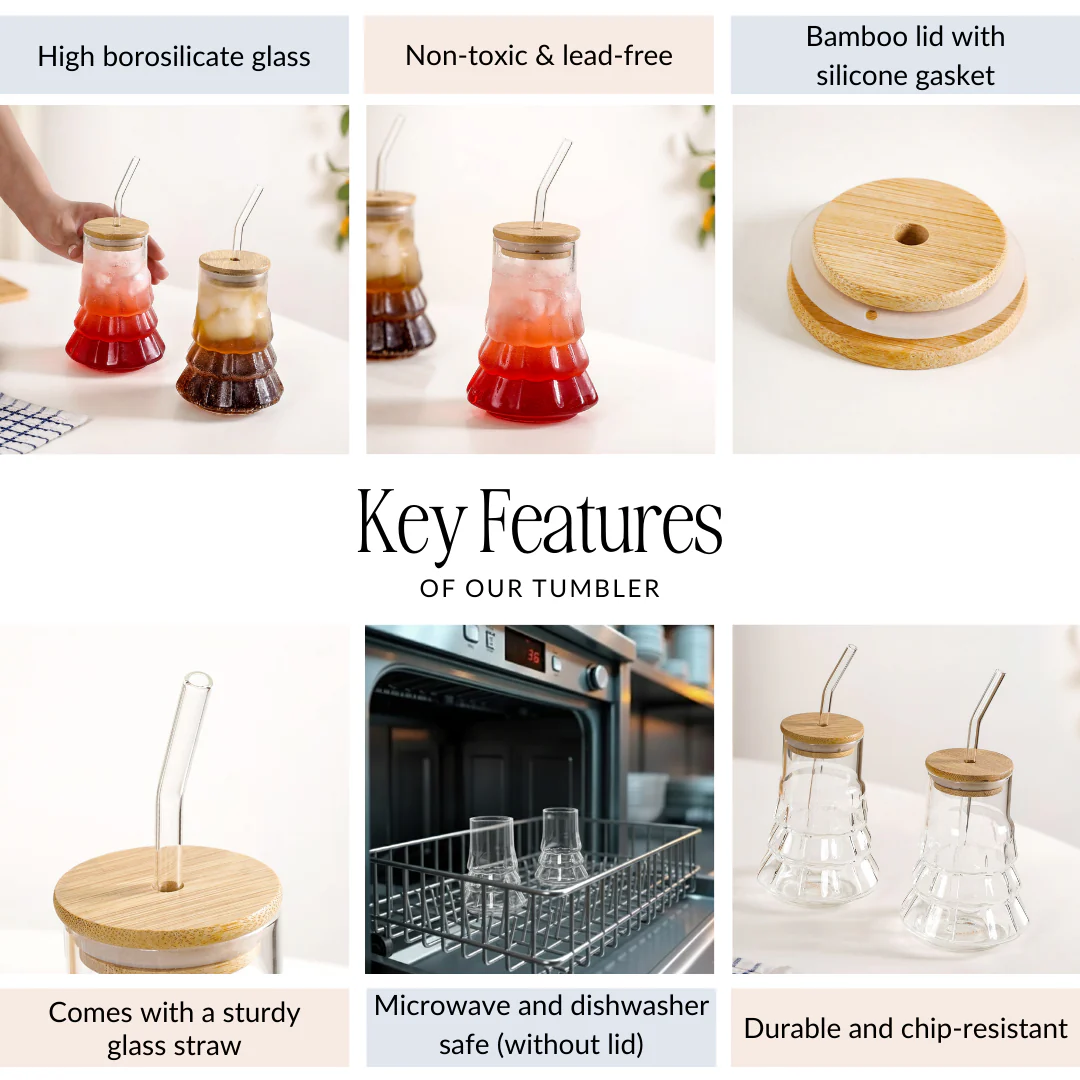 Tree Tumbler With Lid Straw Set Of 2 420ml - Image 4