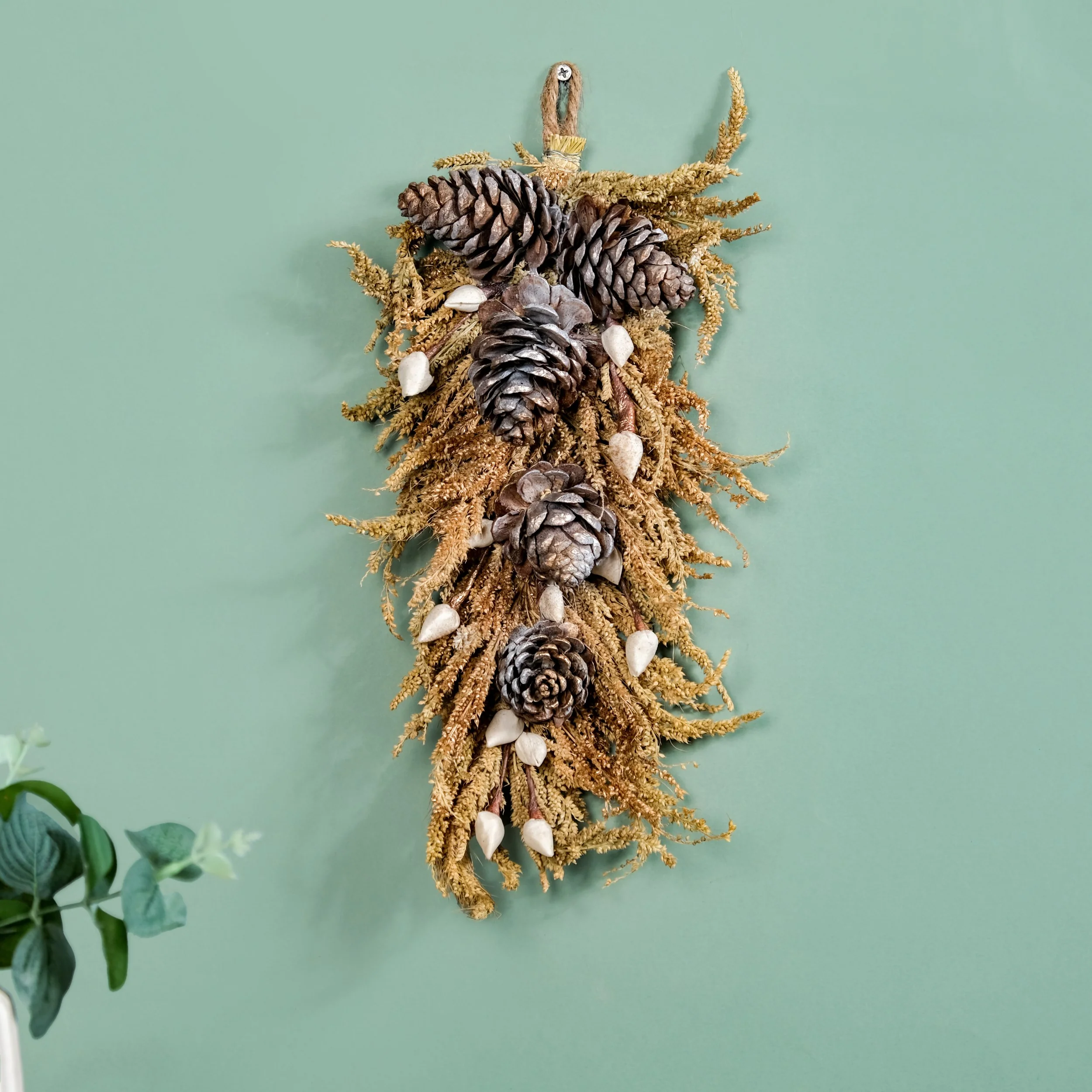 Pinecone Organic Handmade Wall Hanging Set Of 2 - Image 7