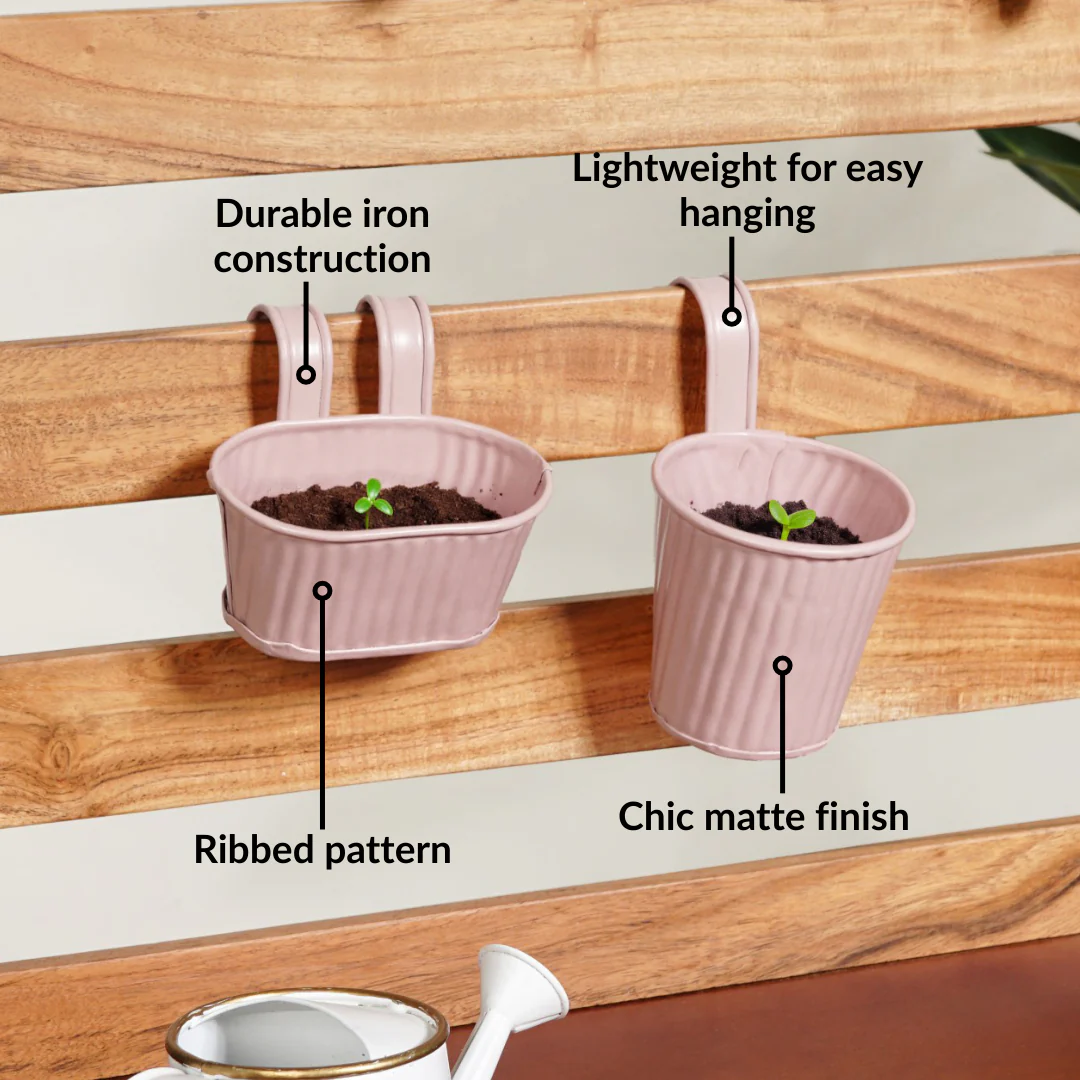 Pink Miniature Hanging Planter Set Of 4 - Image 6
