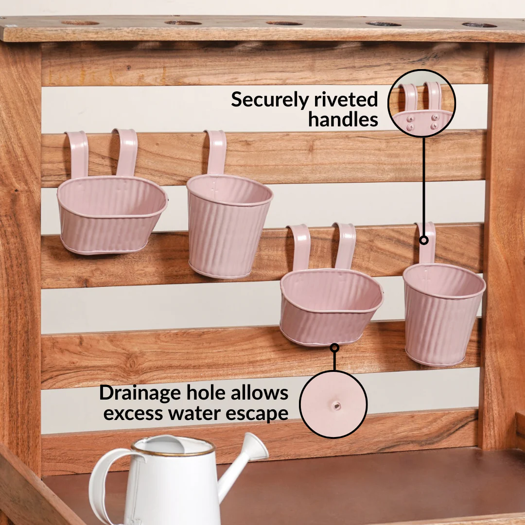 Pink Miniature Hanging Planter Set Of 4 - Image 7