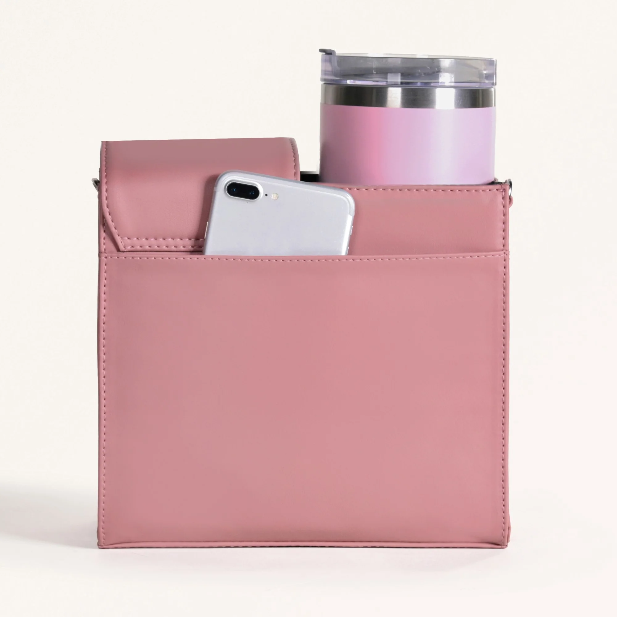 Pink Water Bottle Carrier Bag With Adjustable Strap - Image 10