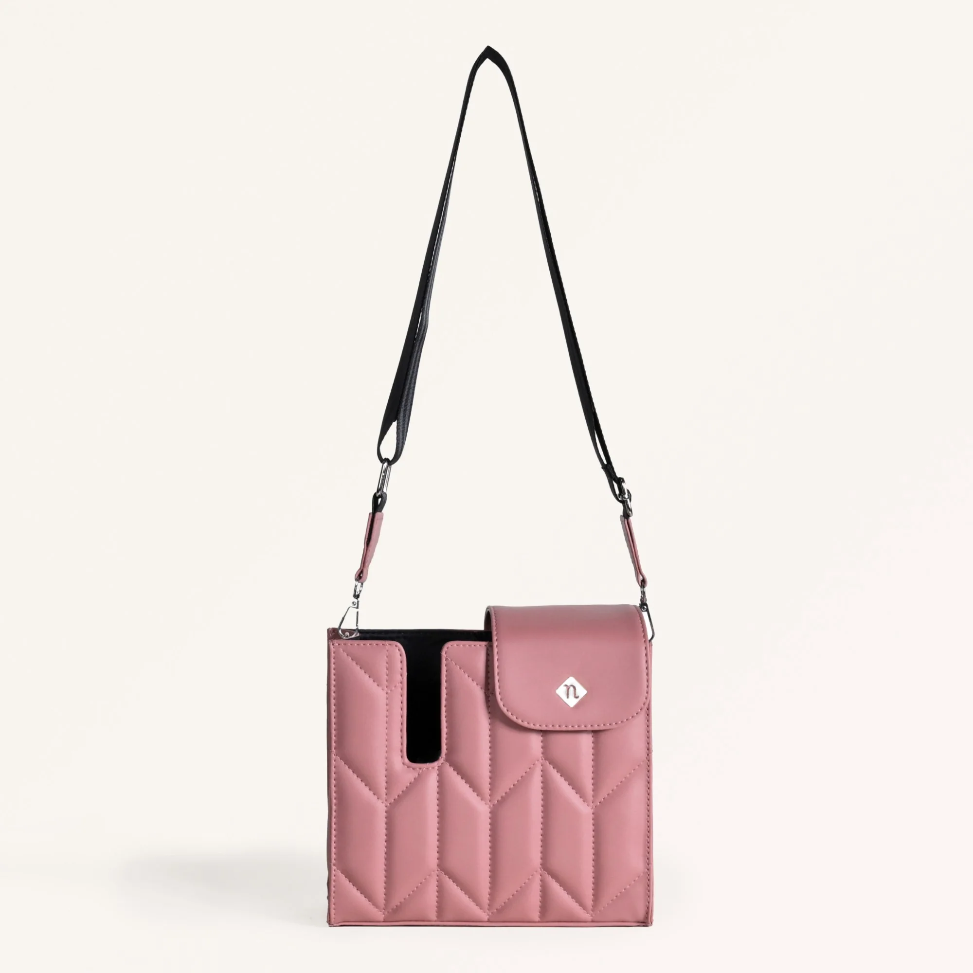 Pink Water Bottle Carrier Bag With Adjustable Strap - Image 3
