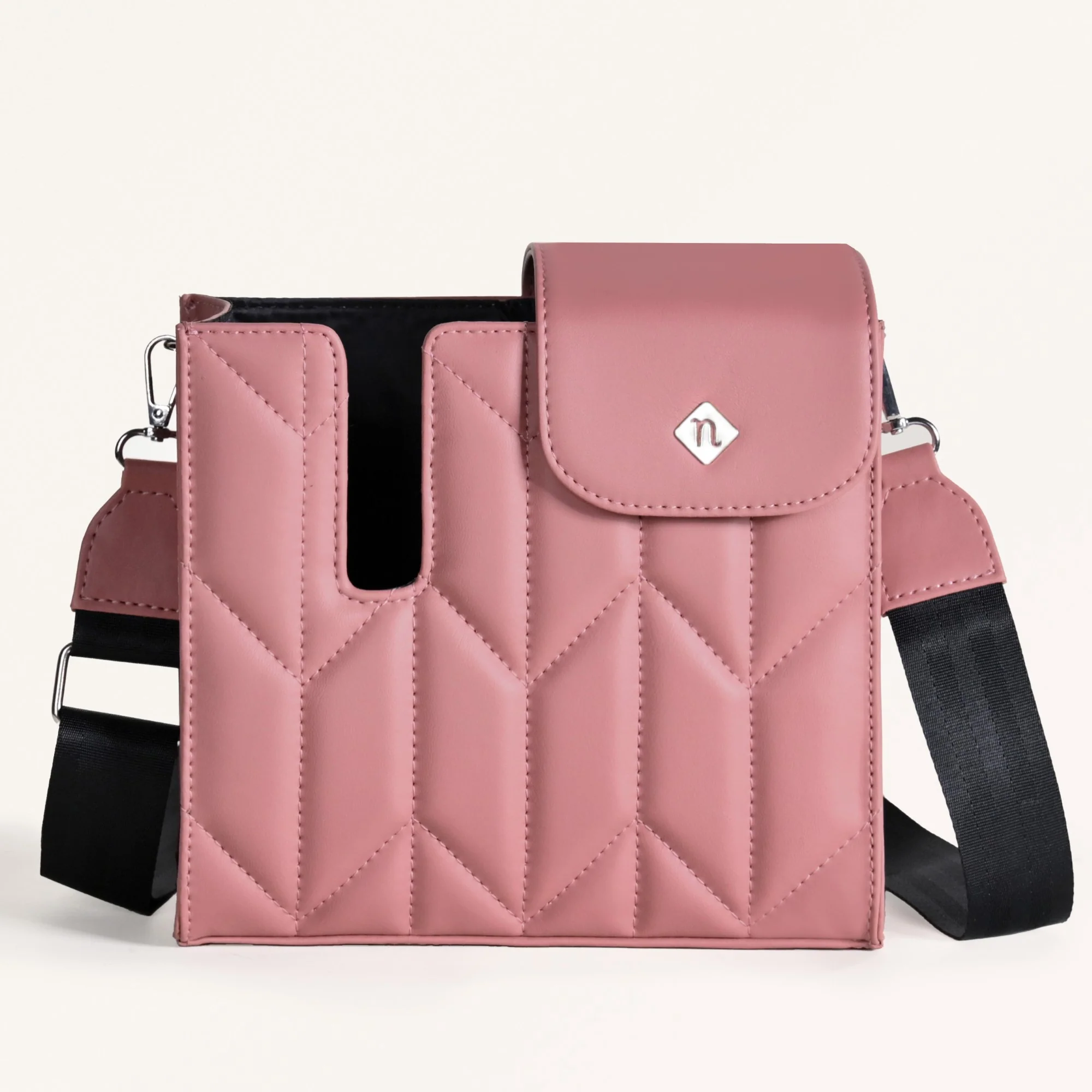 Pink Water Bottle Carrier Bag With Adjustable Strap - Image 7