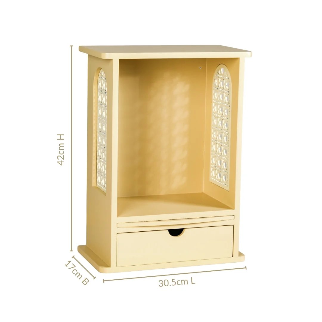 Pooja Mandir For Home And Office Beige Medium 30x17x42cm - Image 4