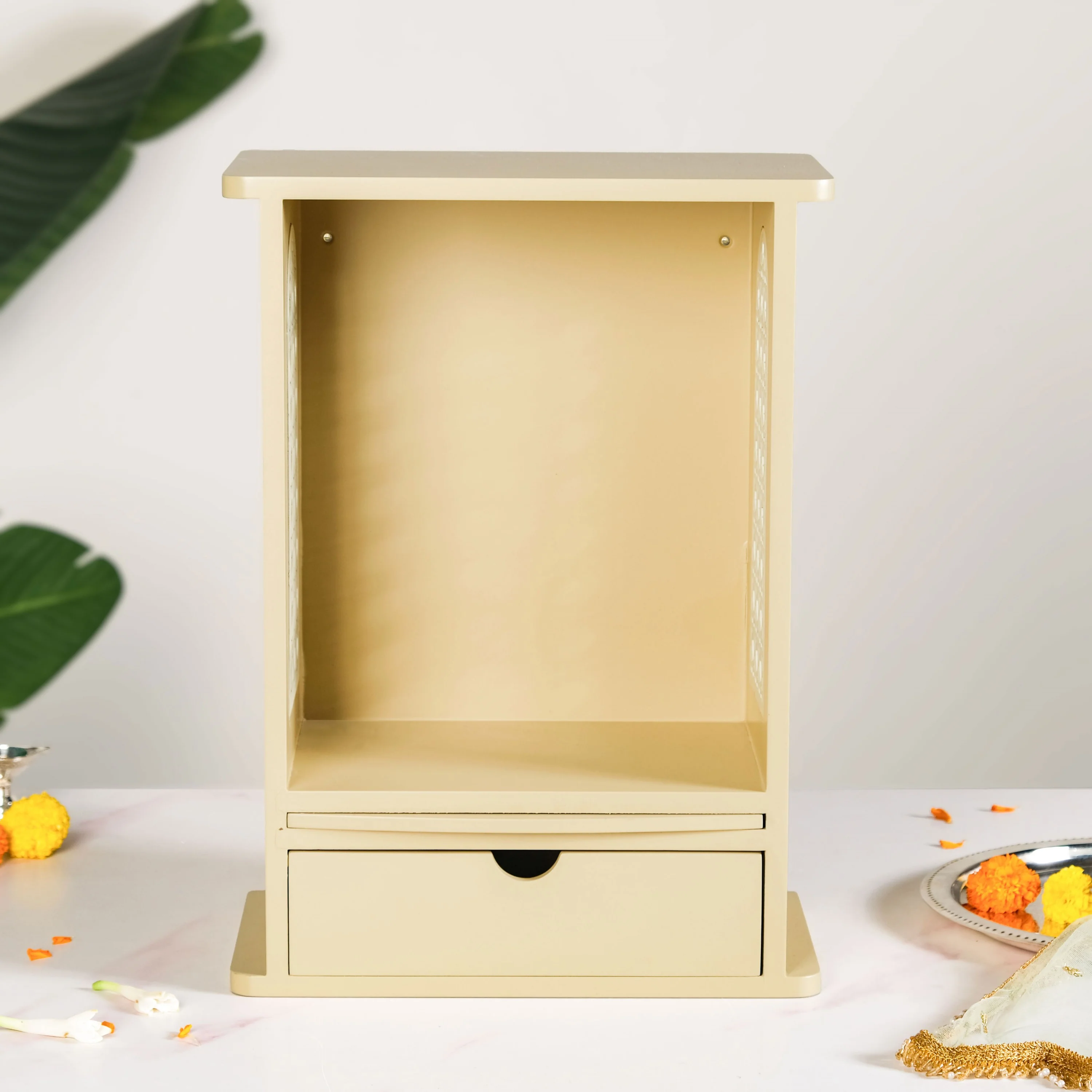 Pooja Mandir For Home And Office Beige Medium 30x17x42cm - Image 9