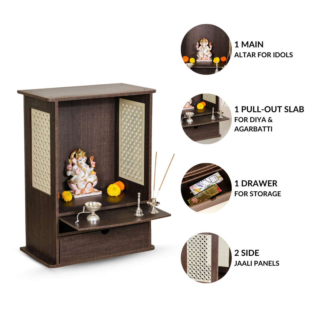 Pooja Mandir For Home And Office Large 45x25x65cm - Image 5