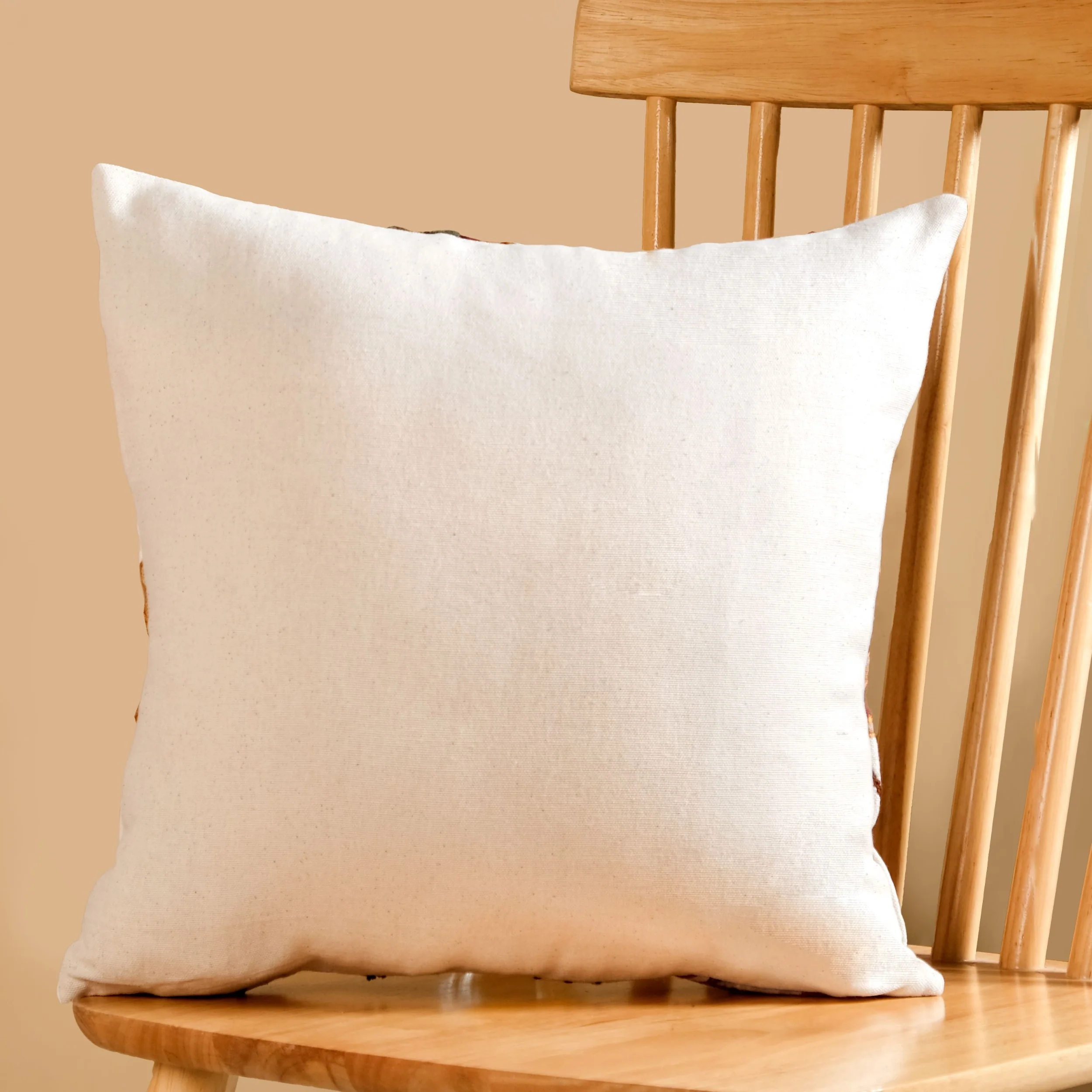 Poppy Flower Cotton Embroidered Cushion Cover 40x40cm - Image 7