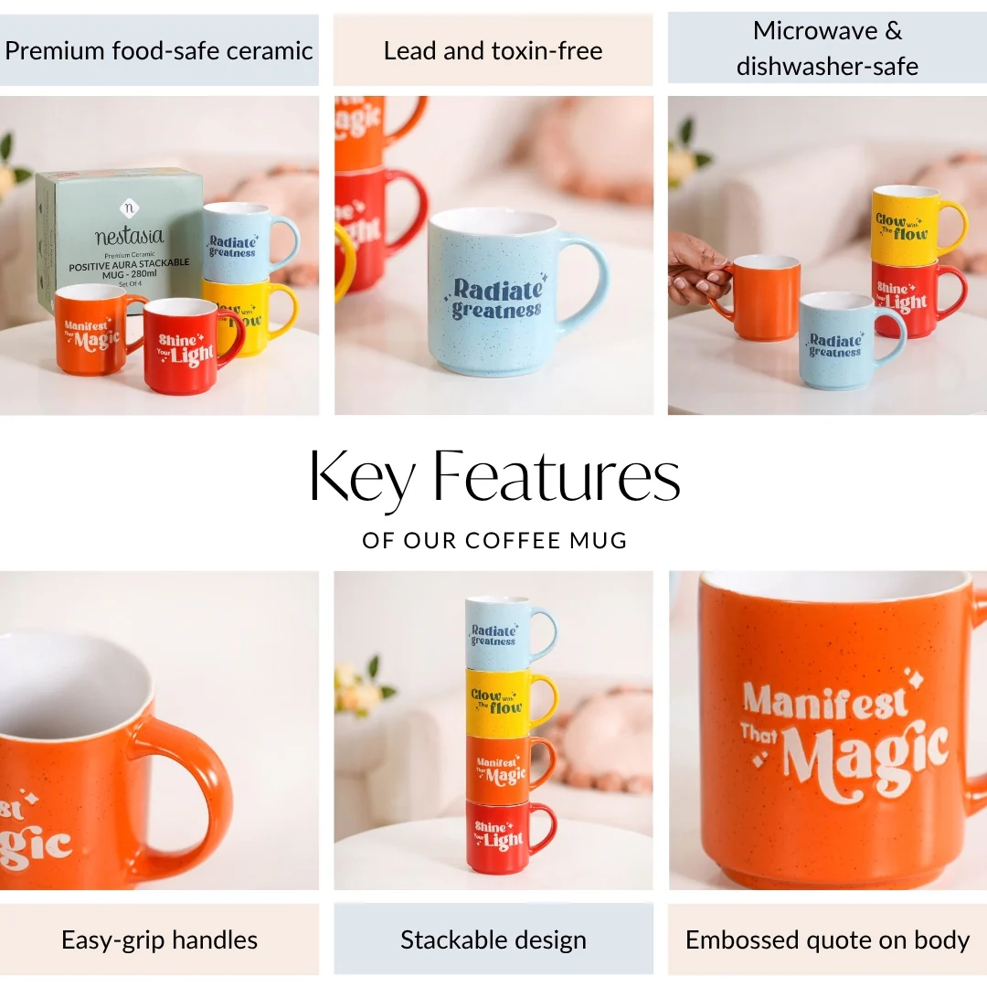Positive Affirmation Stackable Mugs Set Of 4 280ml - Image 6