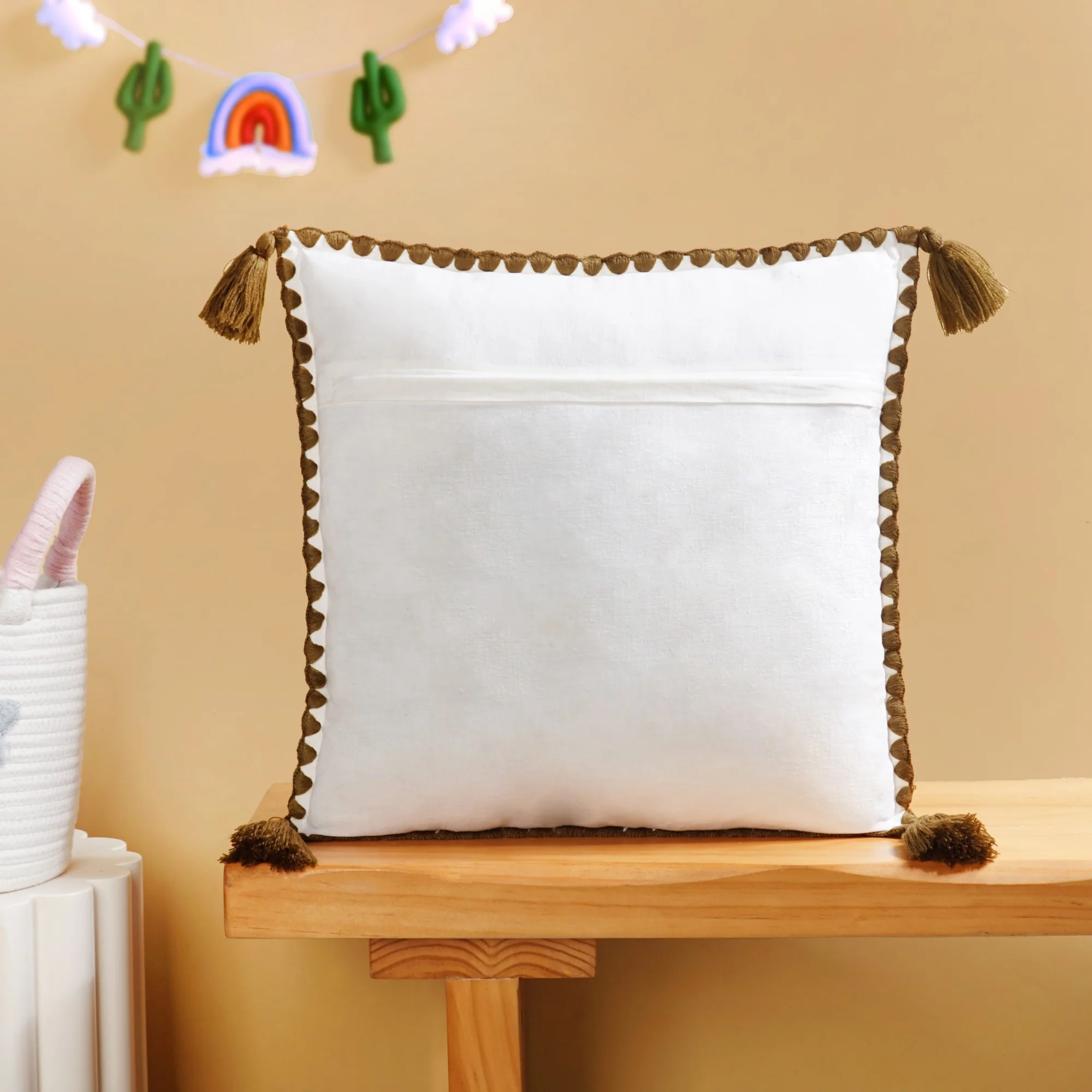 Pug Embroidered Cotton Kids Cushion Cover 42x42cm - Image 8
