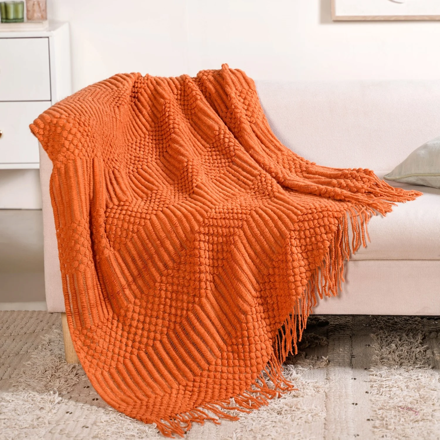 Pumpkin Spice Textured Throw Blanket - Image 6