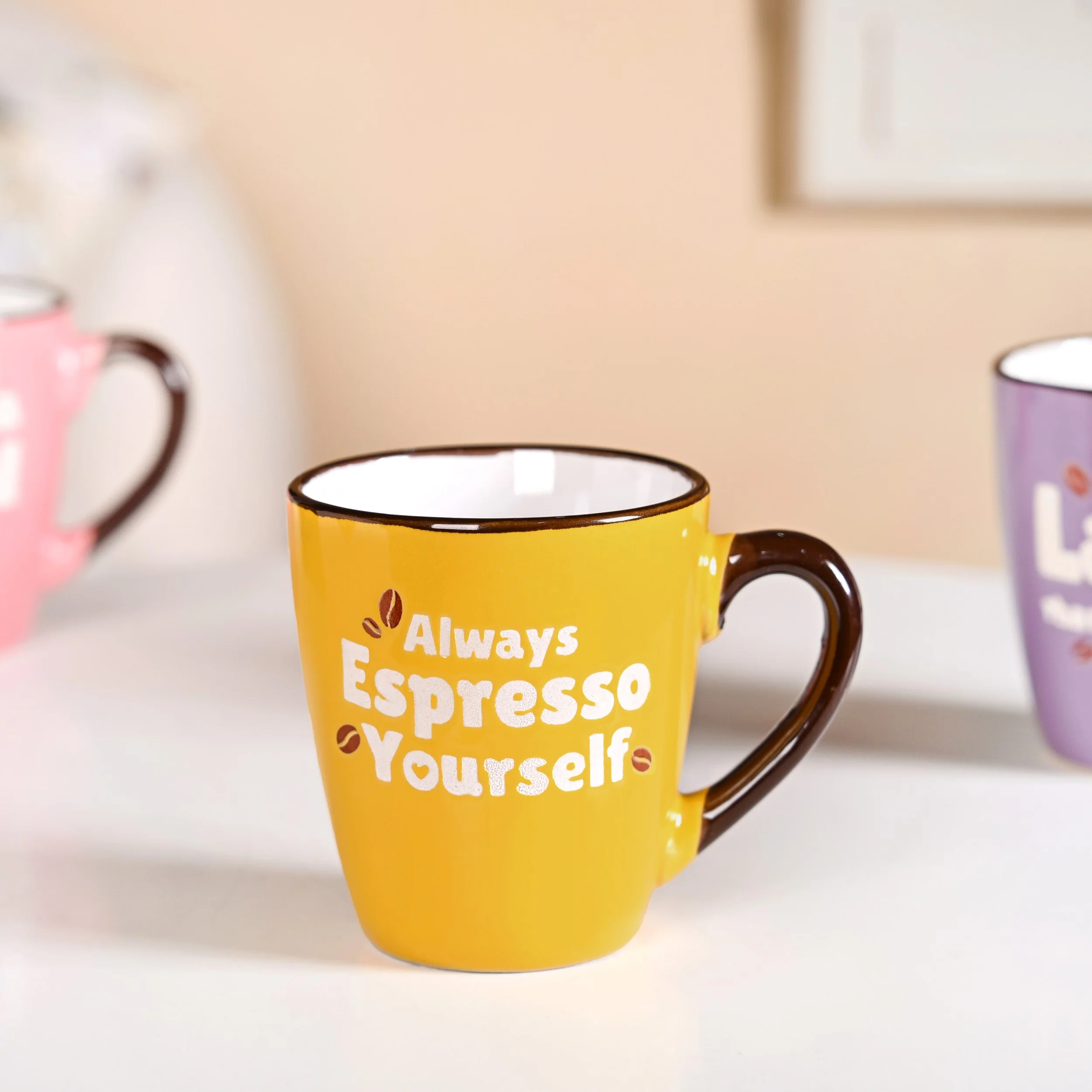 Puntastic Quotes Ceramic Coffee Mug Set Of 4 210ml - Image 7