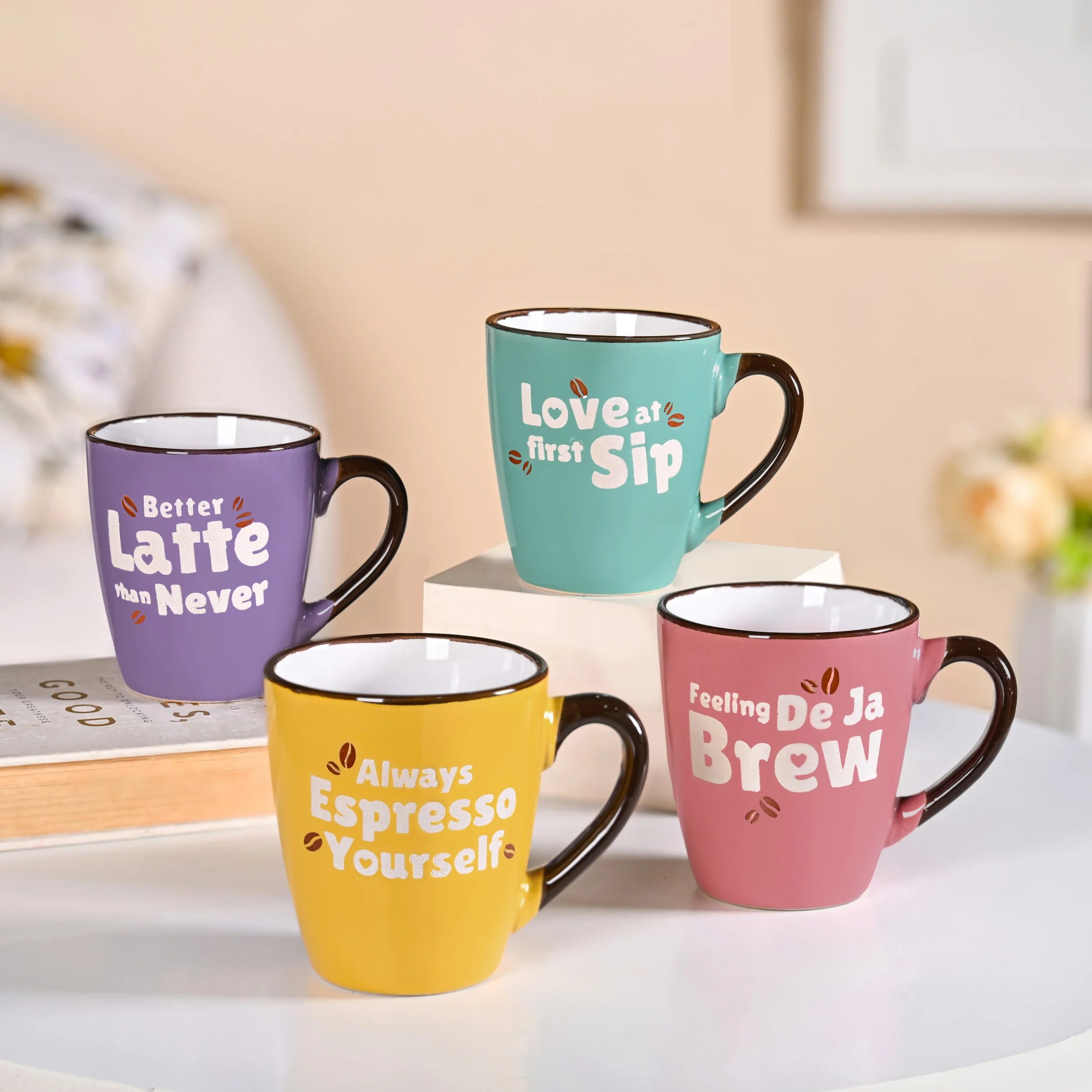 Puntastic Quotes Ceramic Coffee Mug Set Of 4 210ml - Image 9