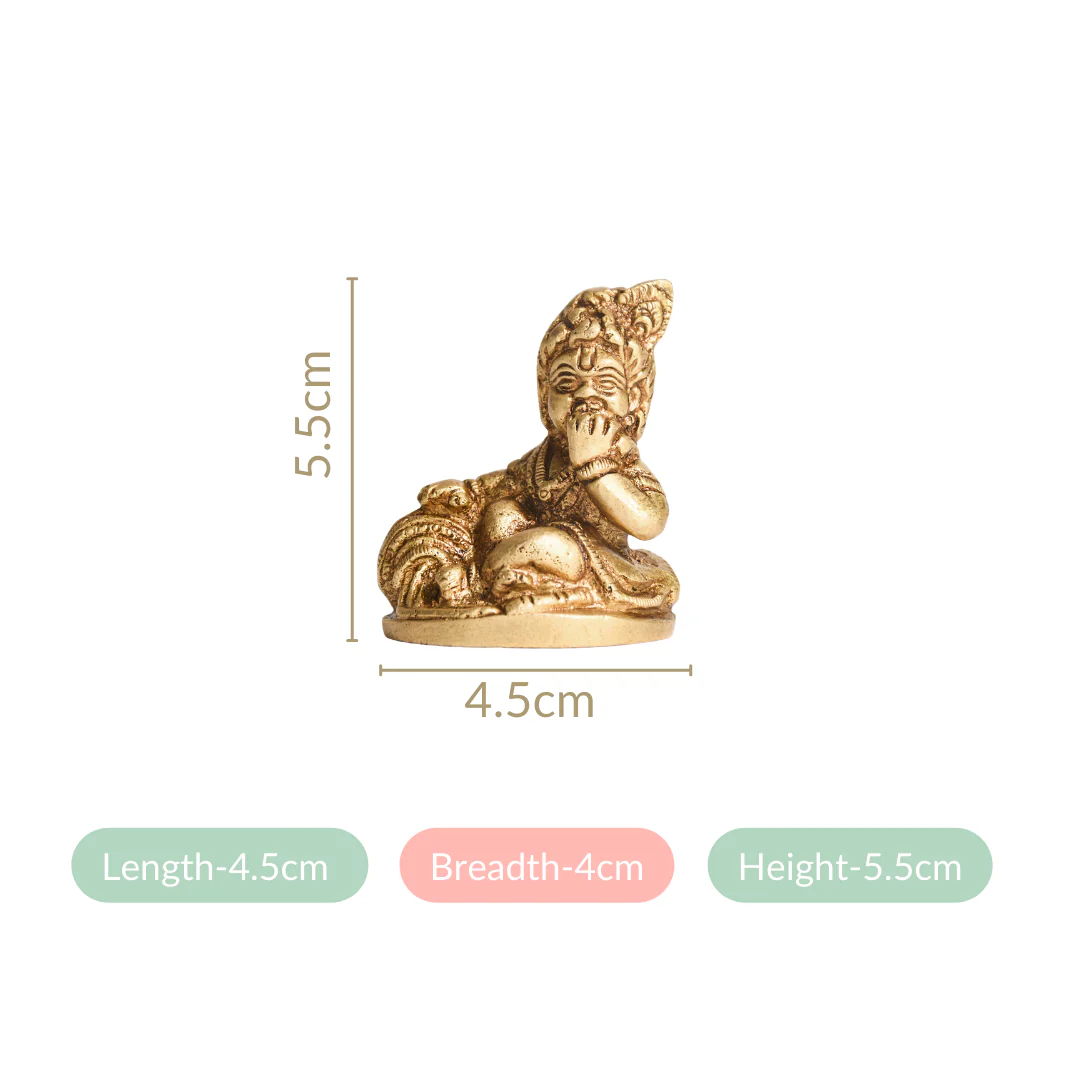 Pure Brass Laddu Gopal Idol 5cm - Image 4
