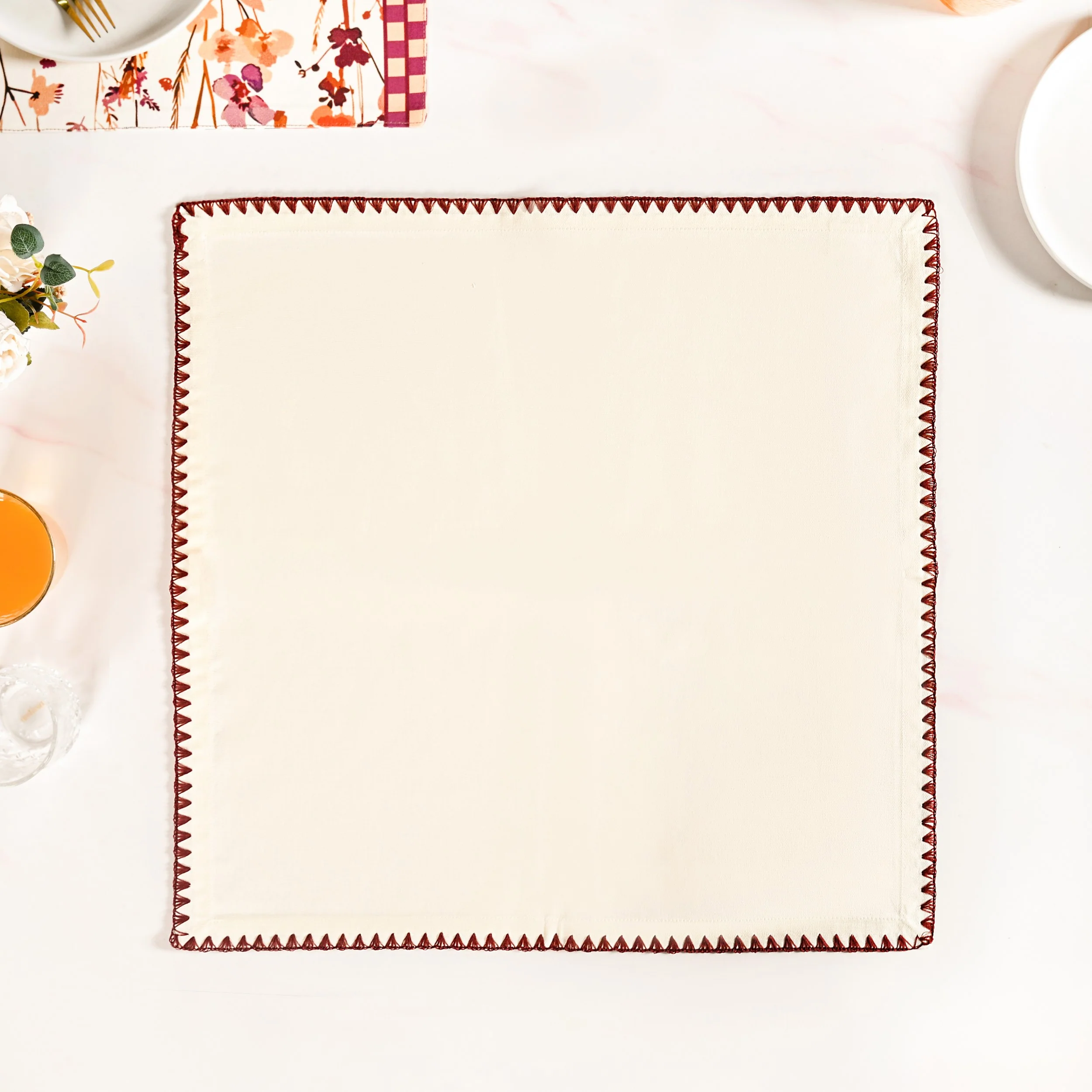 Pure Cotton Napkin Set Of 6 - Image 6