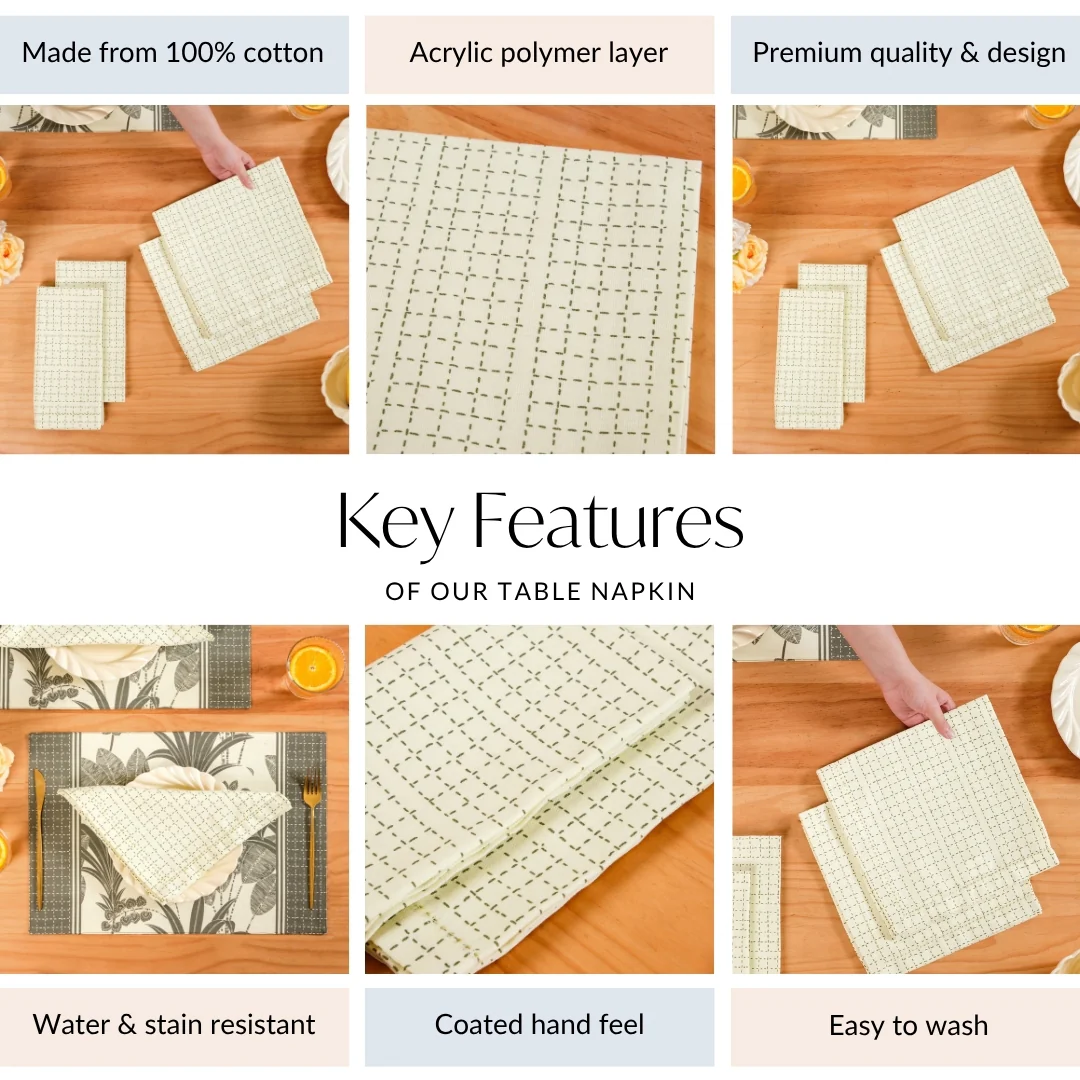 Pure Cotton Table Napkin Set Of 4 - Image 5